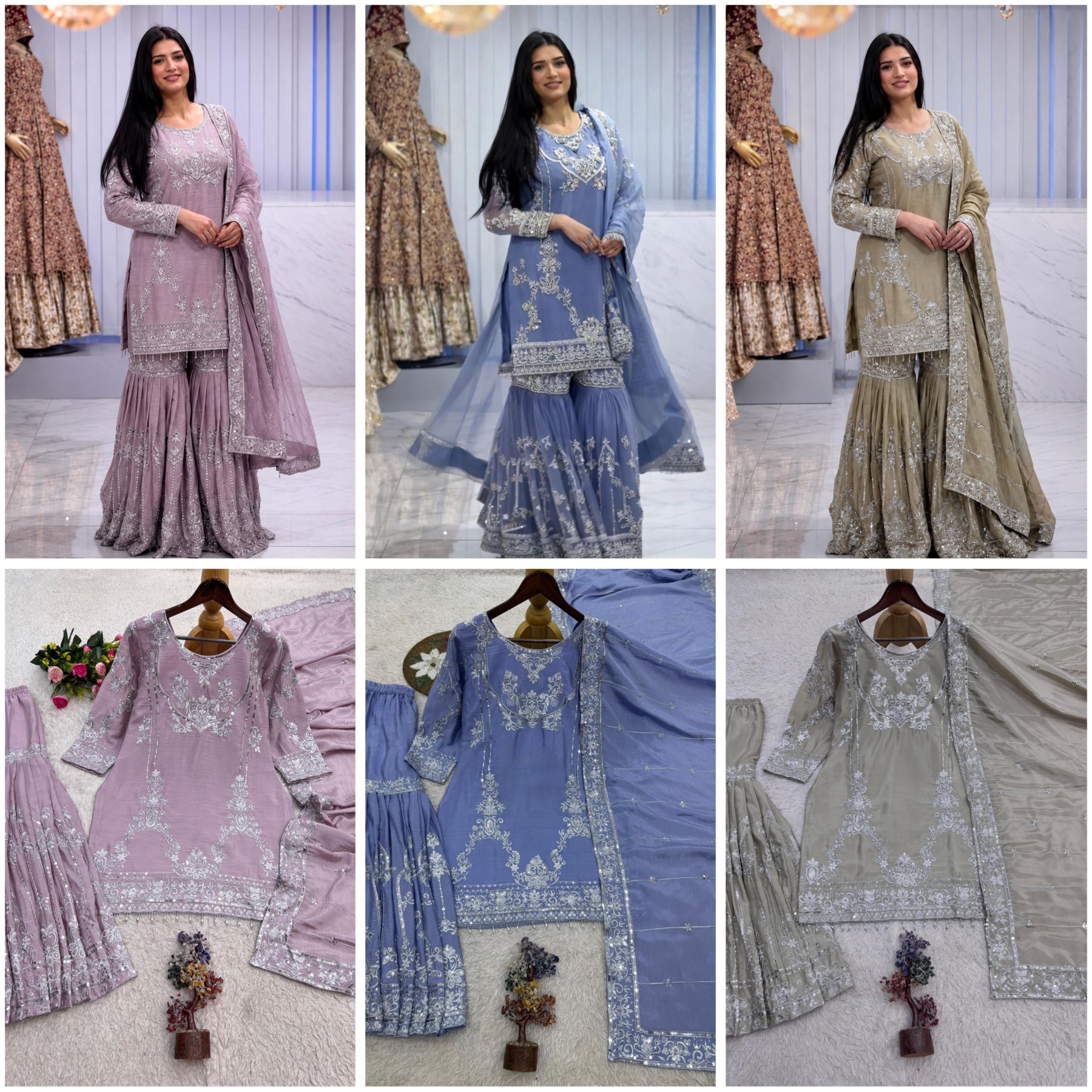 JD-641 | German Chinon Silk | Designer Sharara | Premium Quality