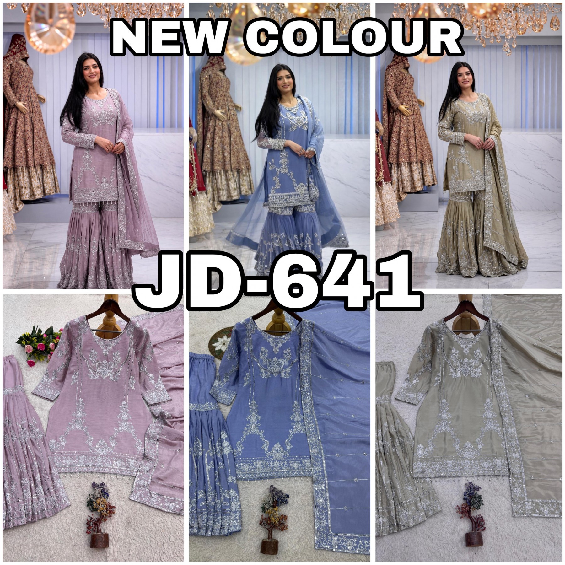 JD-641 | German Chinon Silk | Designer Sharara | Premium Quality