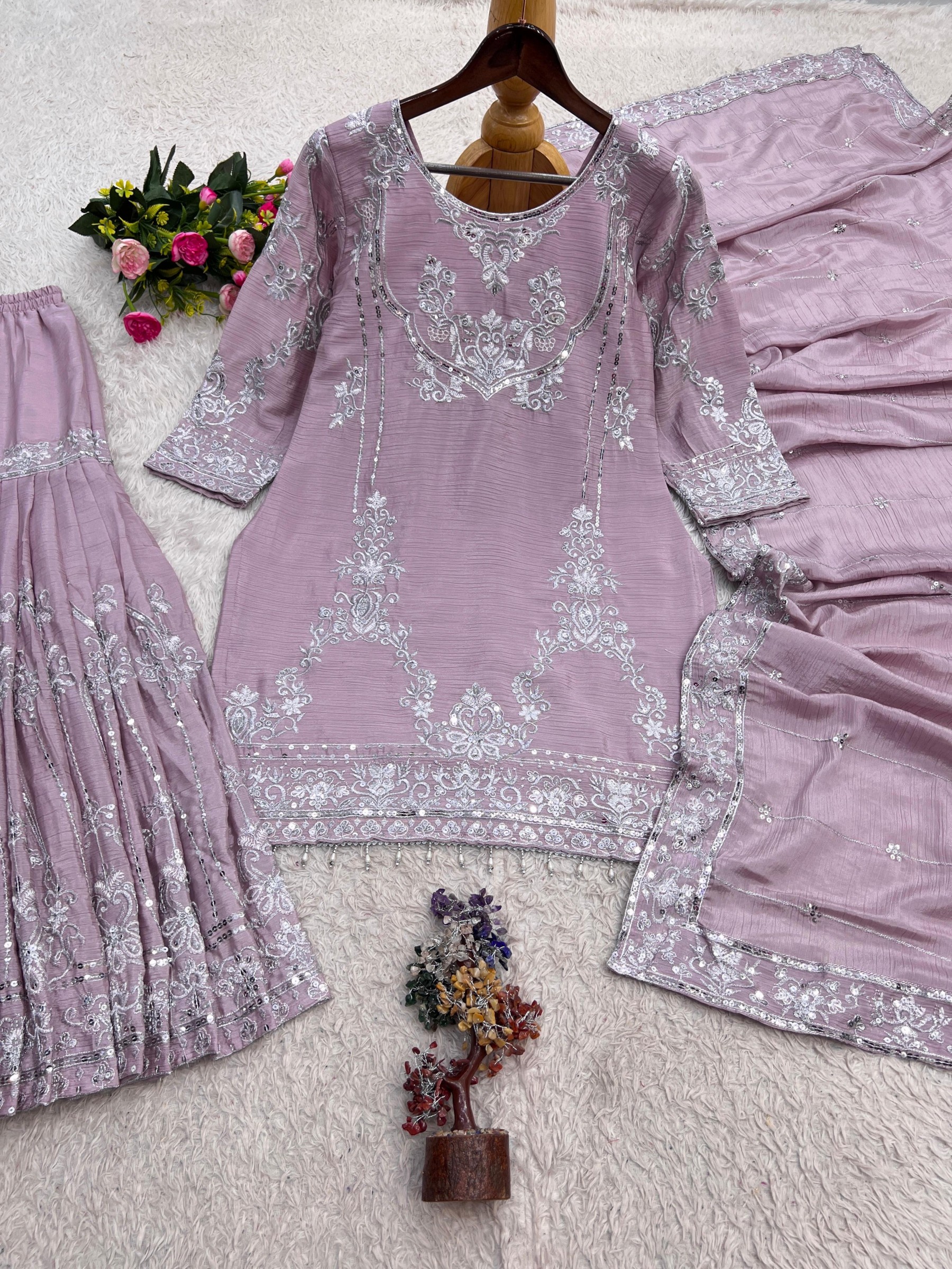 JD-641 | German Chinon Silk | Designer Sharara | Premium Quality
