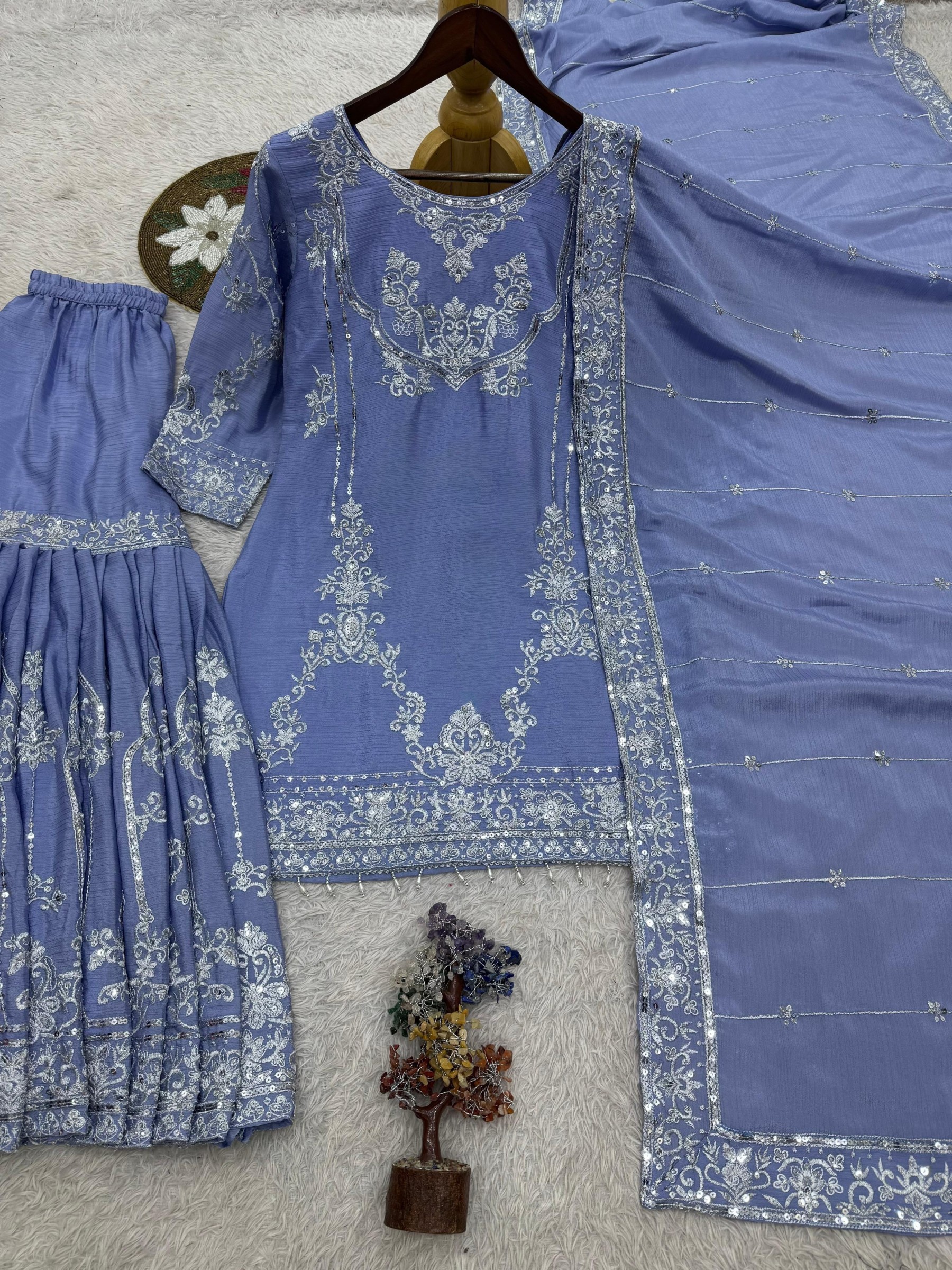 JD-641 | German Chinon Silk | Designer Sharara | Premium Quality