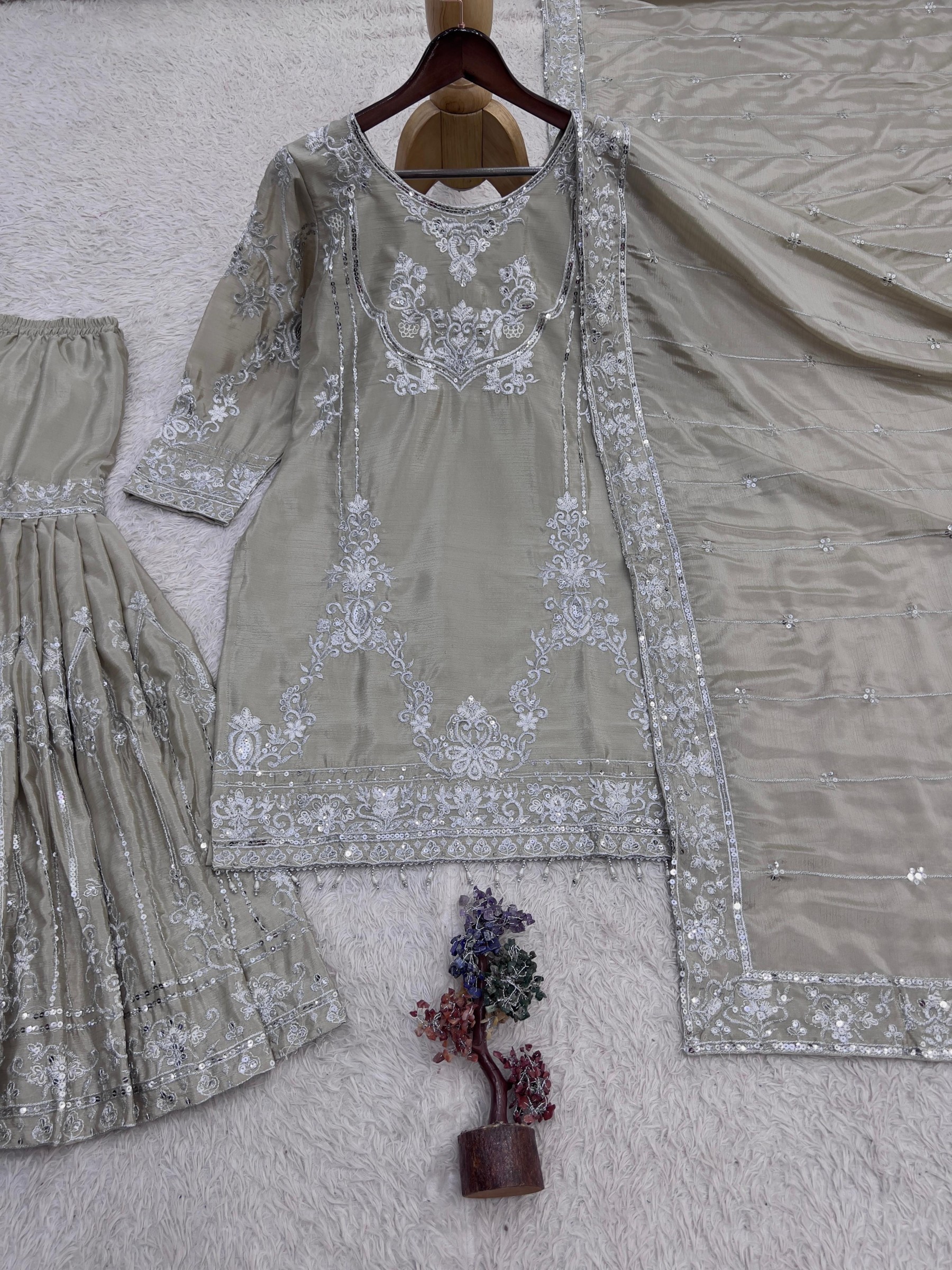 JD-641 | German Chinon Silk | Designer Sharara | Premium Quality
