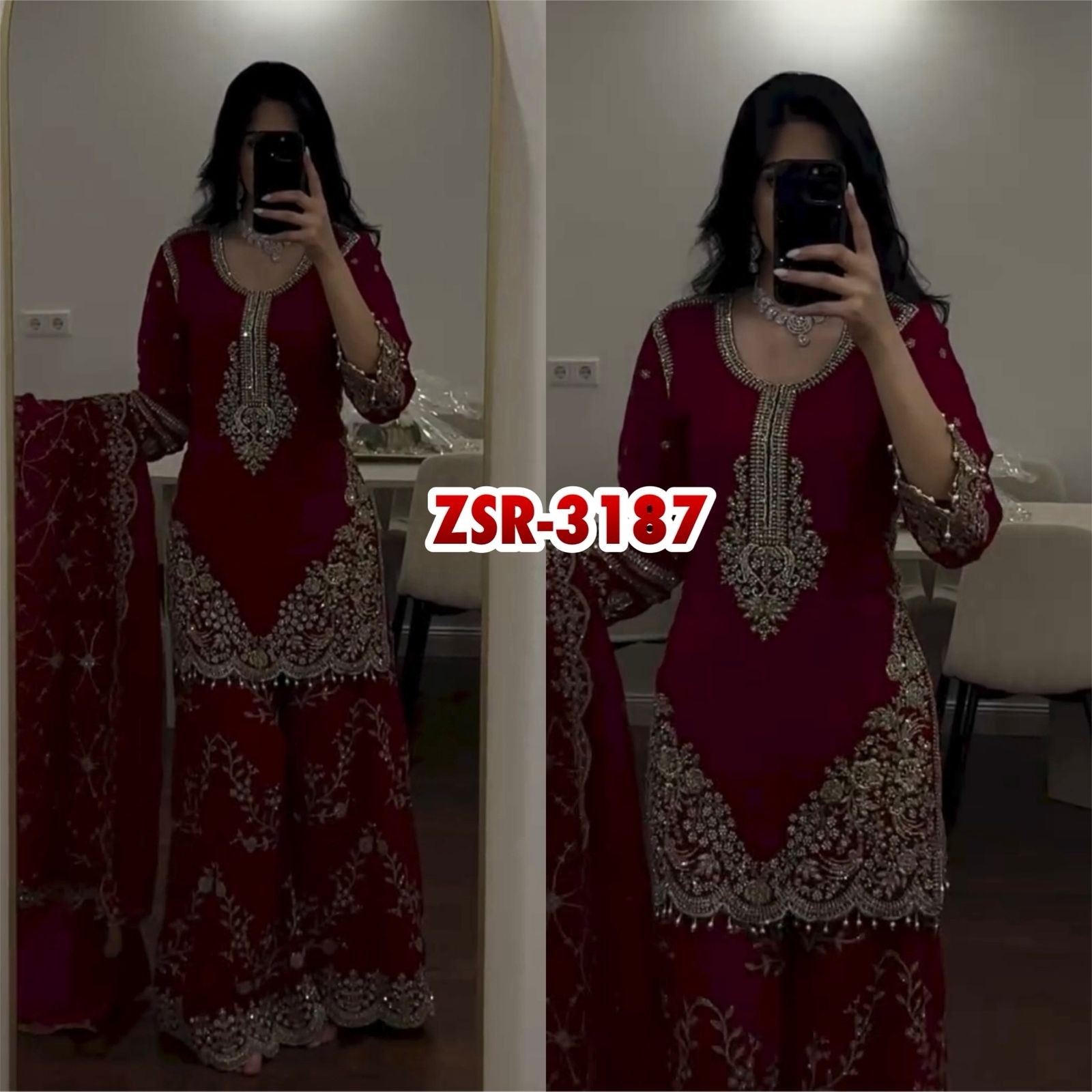 LG-2066 | Real Mirror Work | Designer Sarara Set | Ready to Dispatch