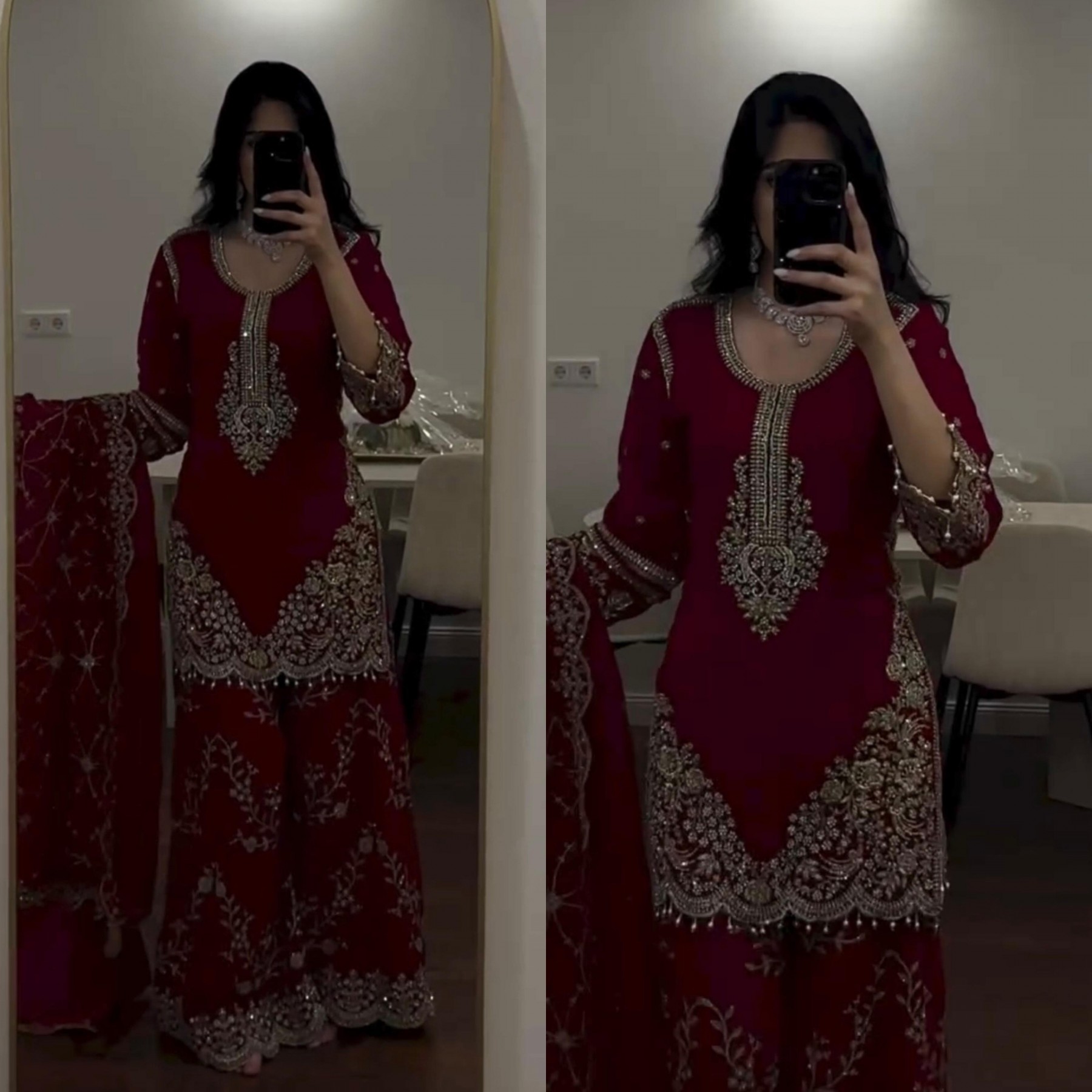 LG-2066 | Real Mirror Work | Designer Sarara Set | Ready to Dispatch