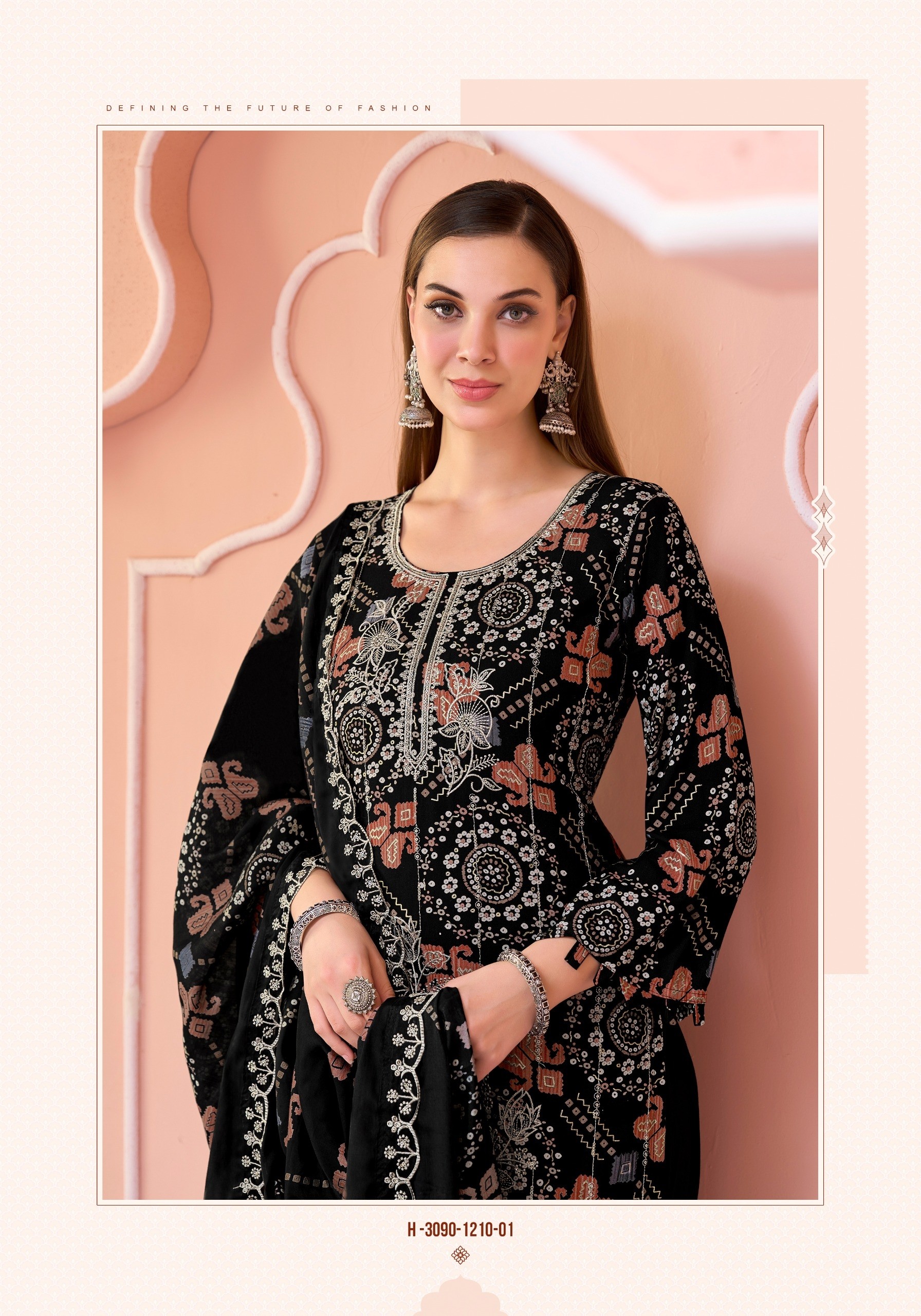 Alok Suit | Crystal Black | Premium Designer Collection | 6 Pcs