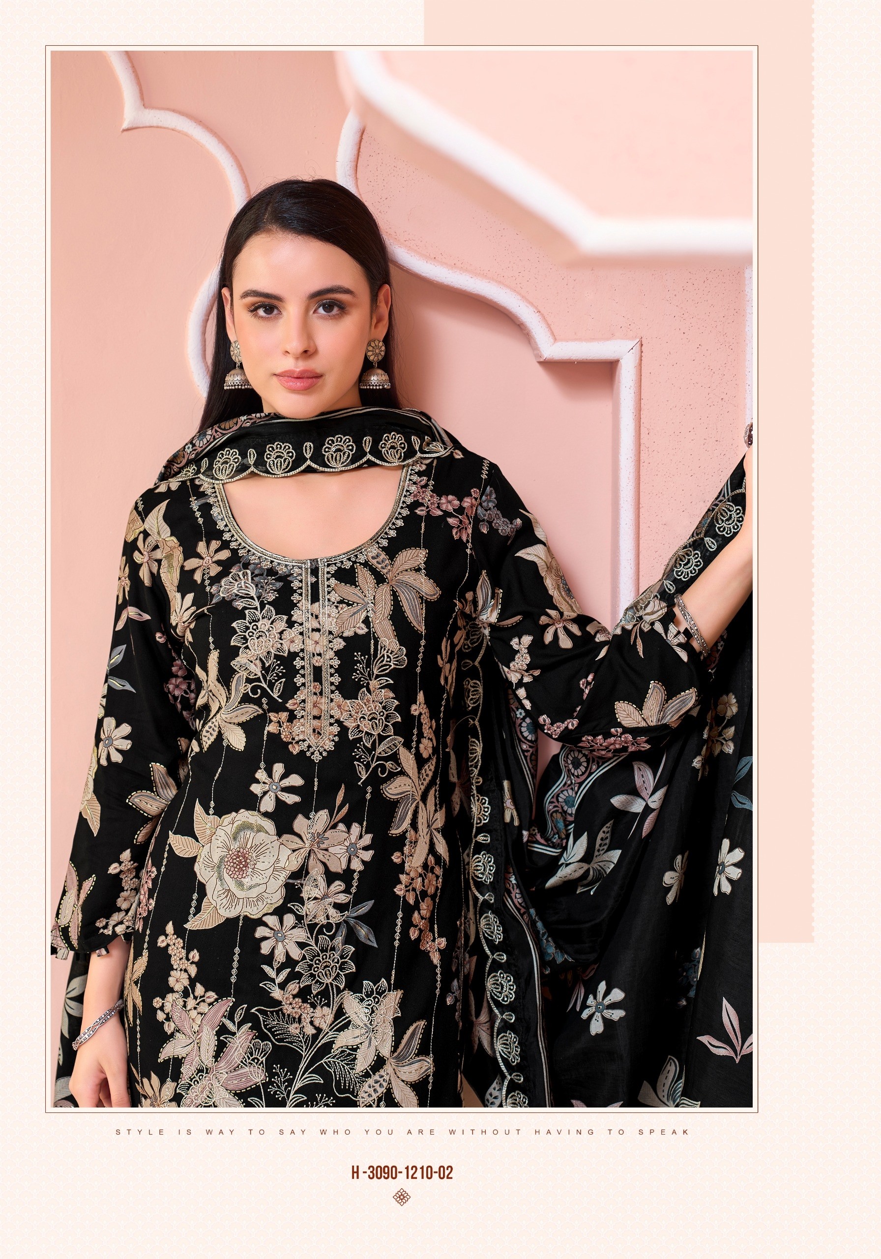 Alok Suit | Crystal Black | Premium Designer Collection | 6 Pcs