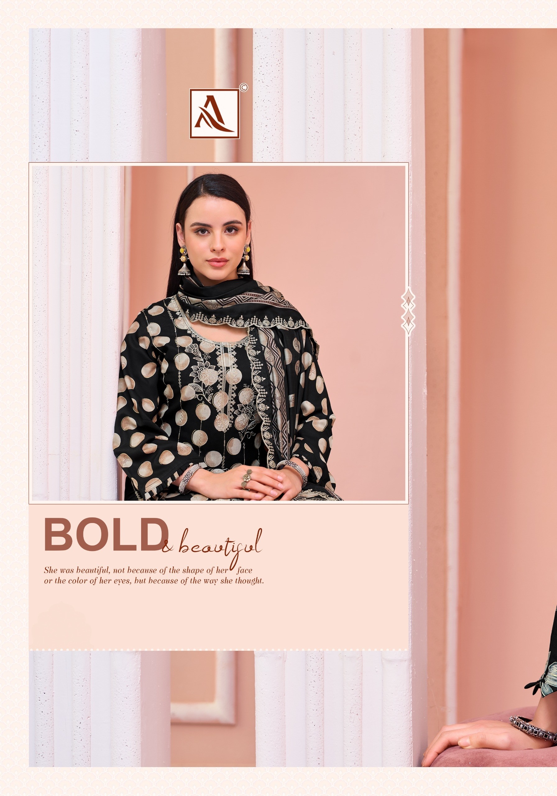 Alok Suit | Crystal Black | Premium Designer Collection | 6 Pcs