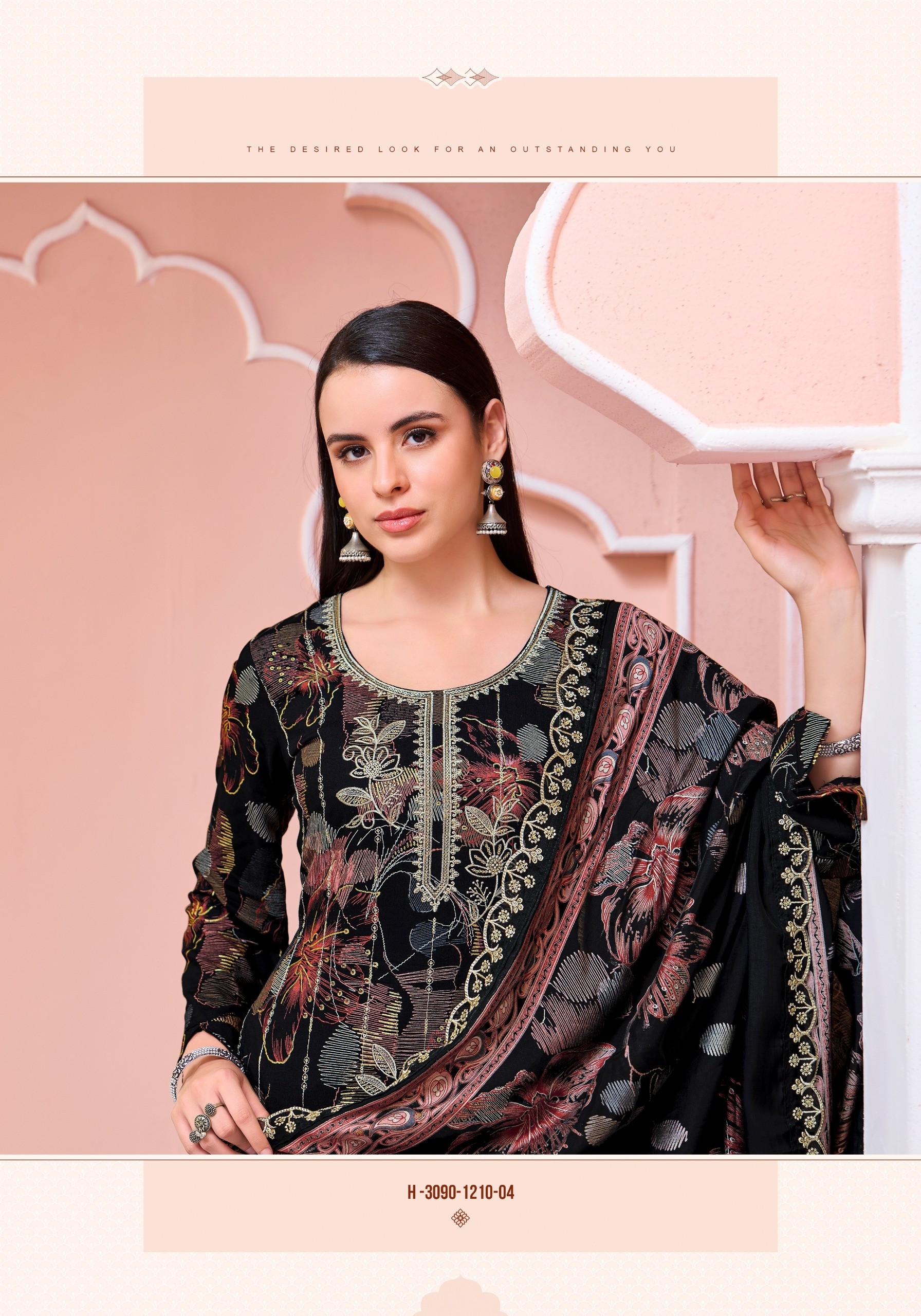 Alok Suit | Crystal Black | Premium Designer Collection | 6 Pcs