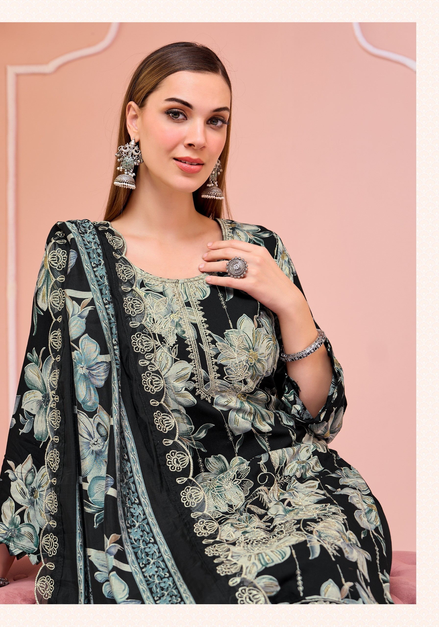 Alok Suit | Crystal Black | Premium Designer Collection | 6 Pcs
