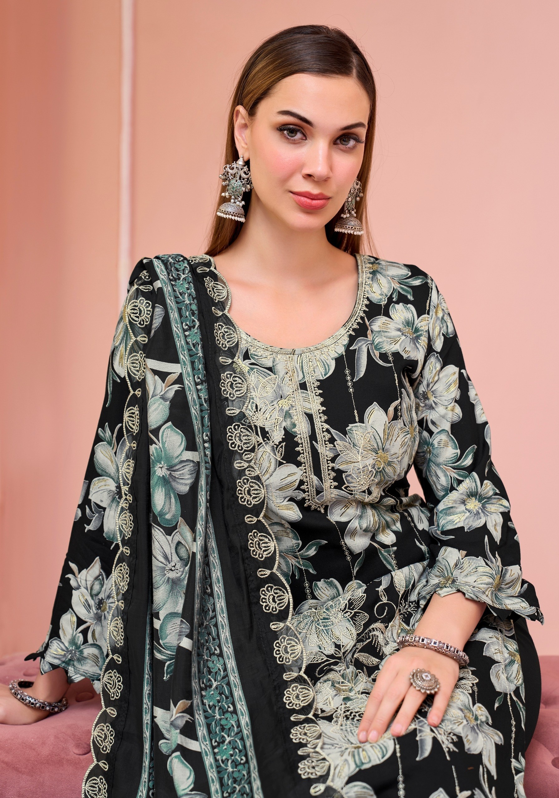 Alok Suit | Crystal Black | Premium Designer Collection | 6 Pcs