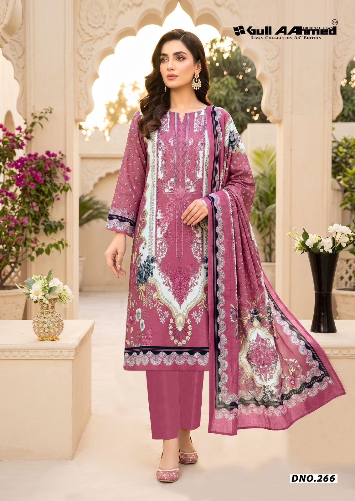 GulAhmed Vol 34 Pure Cambridge Cotton Suit Collection with Mal Mal Dupatta Pakistani Suit Full Set Wholesale Price 