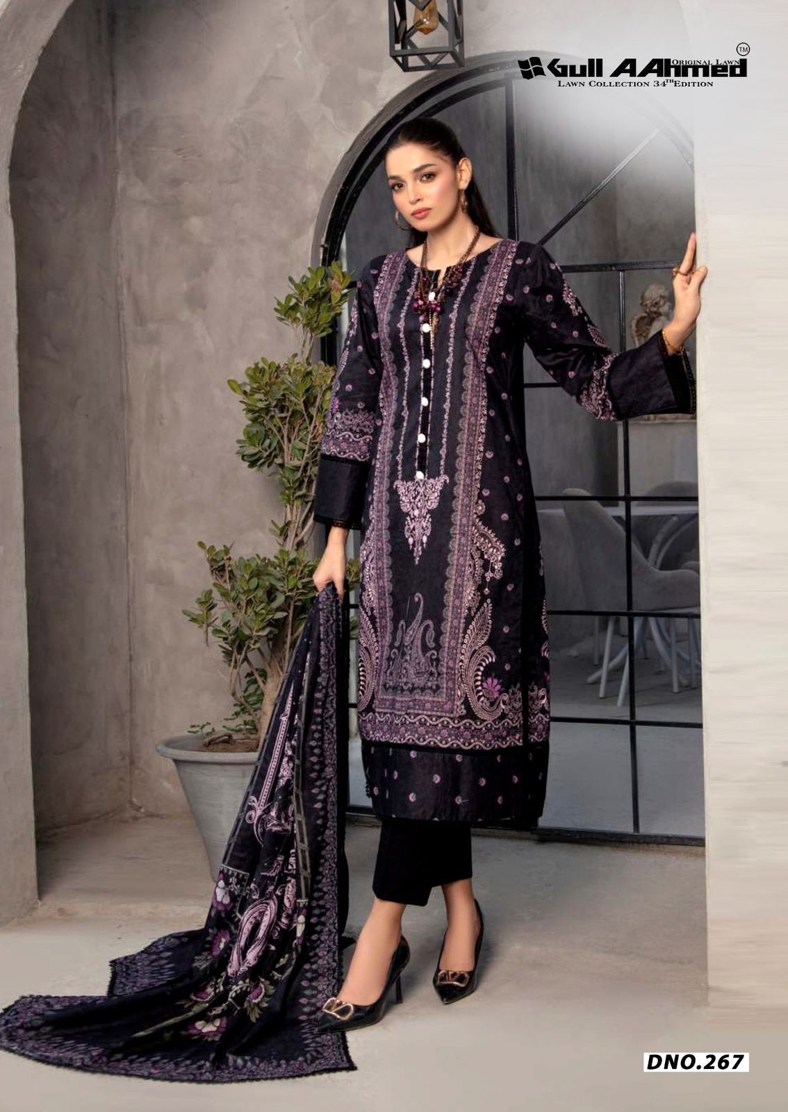 GulAhmed Vol 34 Pure Cambridge Cotton Suit Collection with Mal Mal Dupatta Pakistani Suit Full Set Wholesale Price 