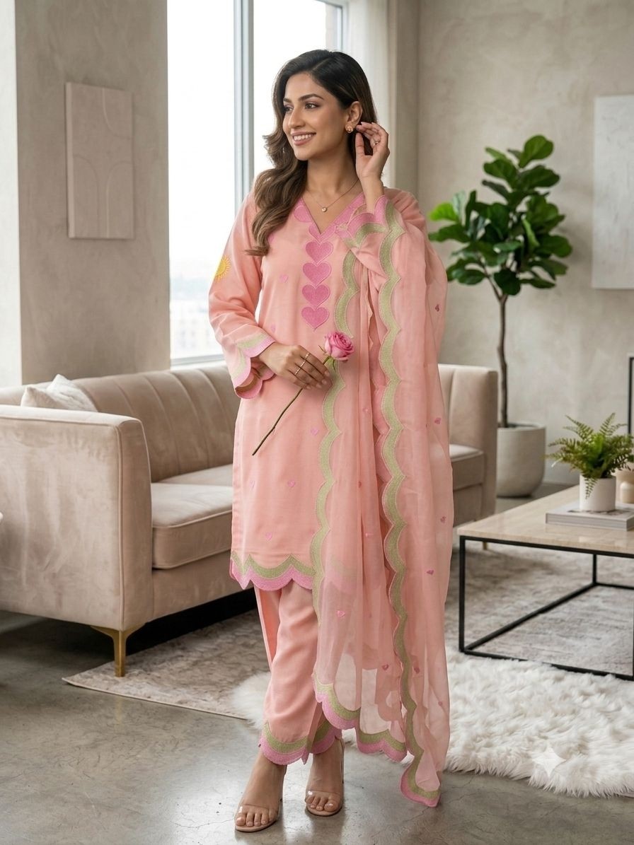 BE 490 Designer Mul Chanderi Embroidered Salwaar Suit Set Pakistani Suit Single Pis Wholesale Price 