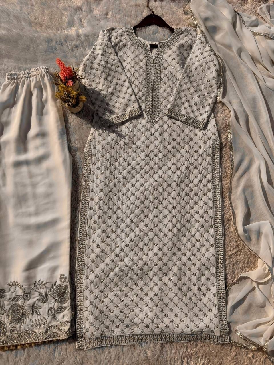 LG-1922 | 1700+ Handmade Moti Work | Fox Georgette | Eid Hit Design