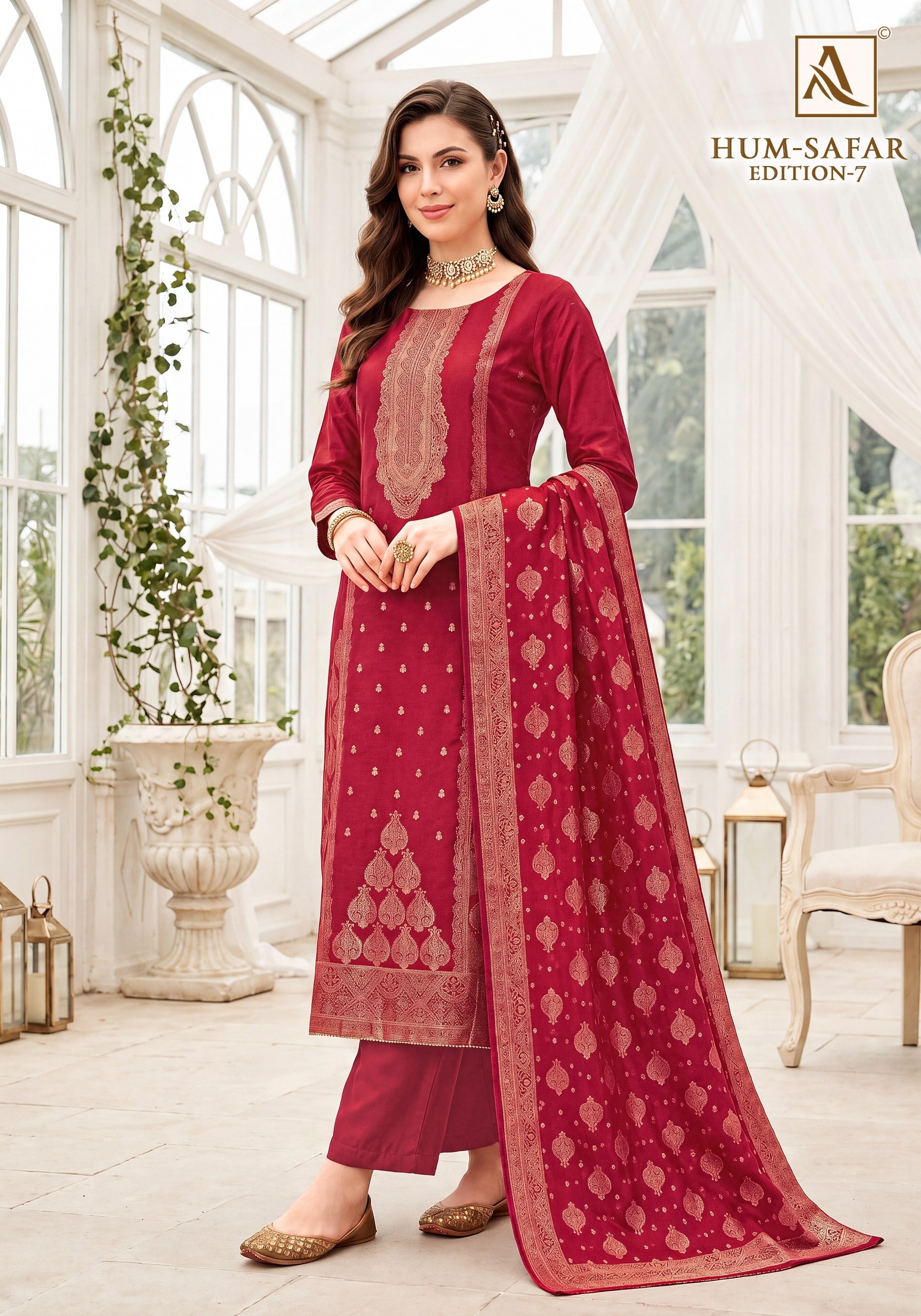 Alok Suit | Hum Safar-7 | Viscose Maslin Jacquard | Premium Collection