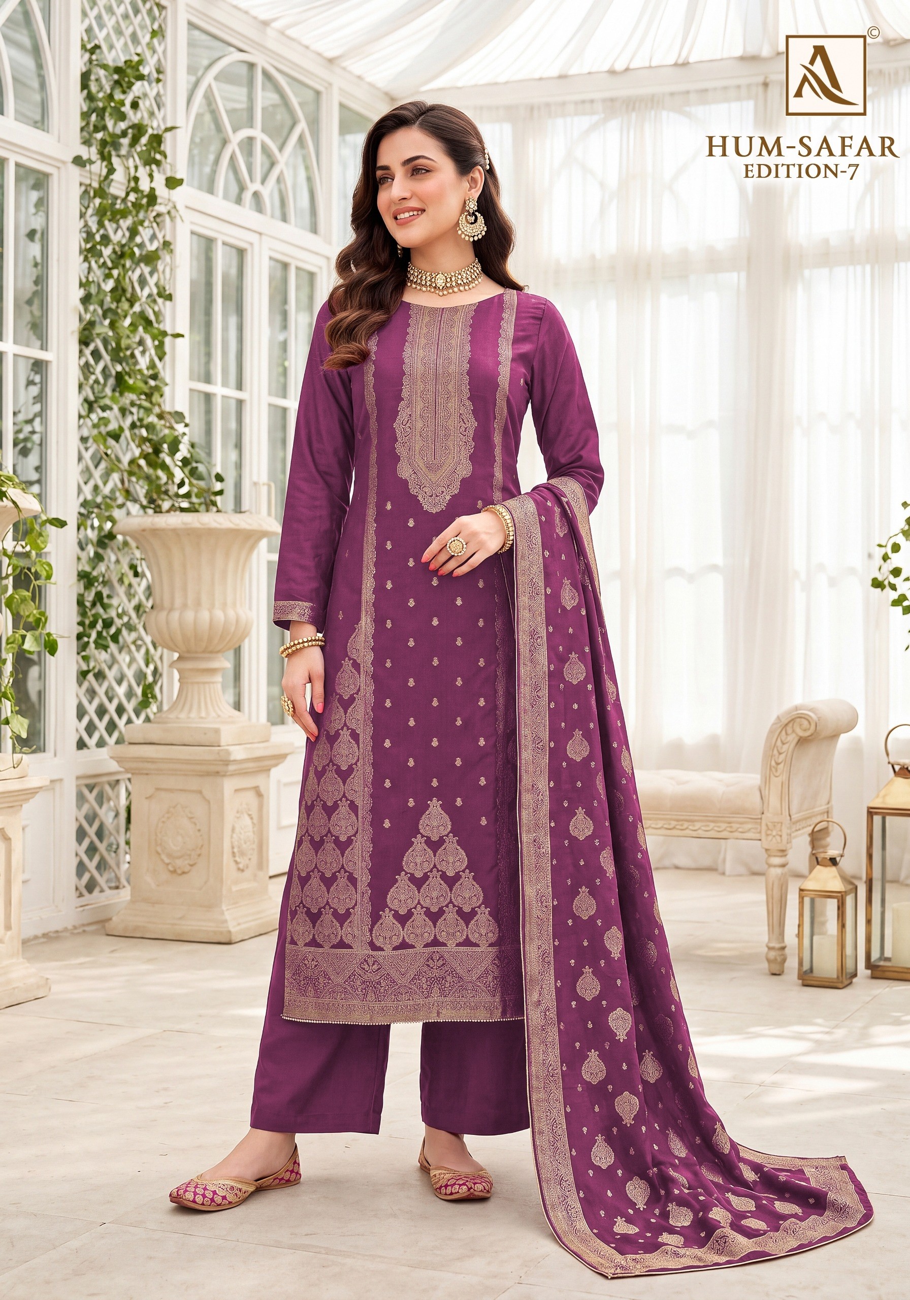 Alok Suit | Hum Safar-7 | Viscose Maslin Jacquard | Premium Collection