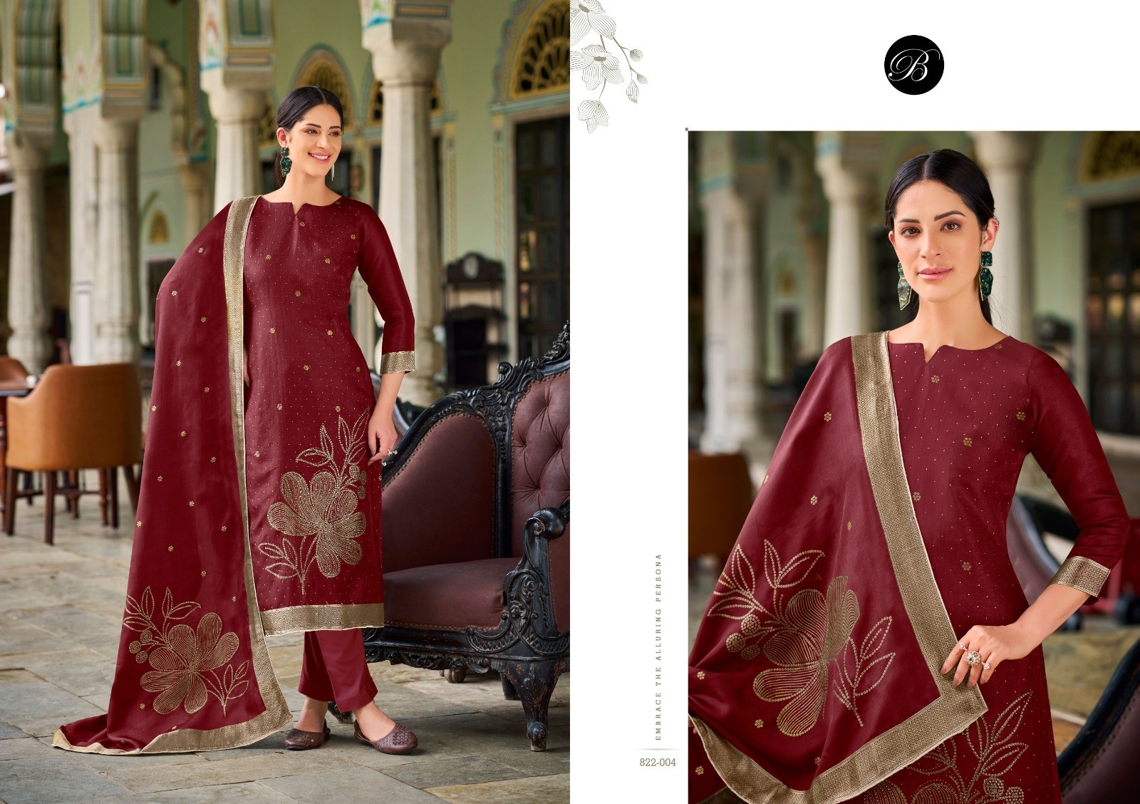 Anuja | Belliza | Viscose Dola Jacquard | Swarovski Work