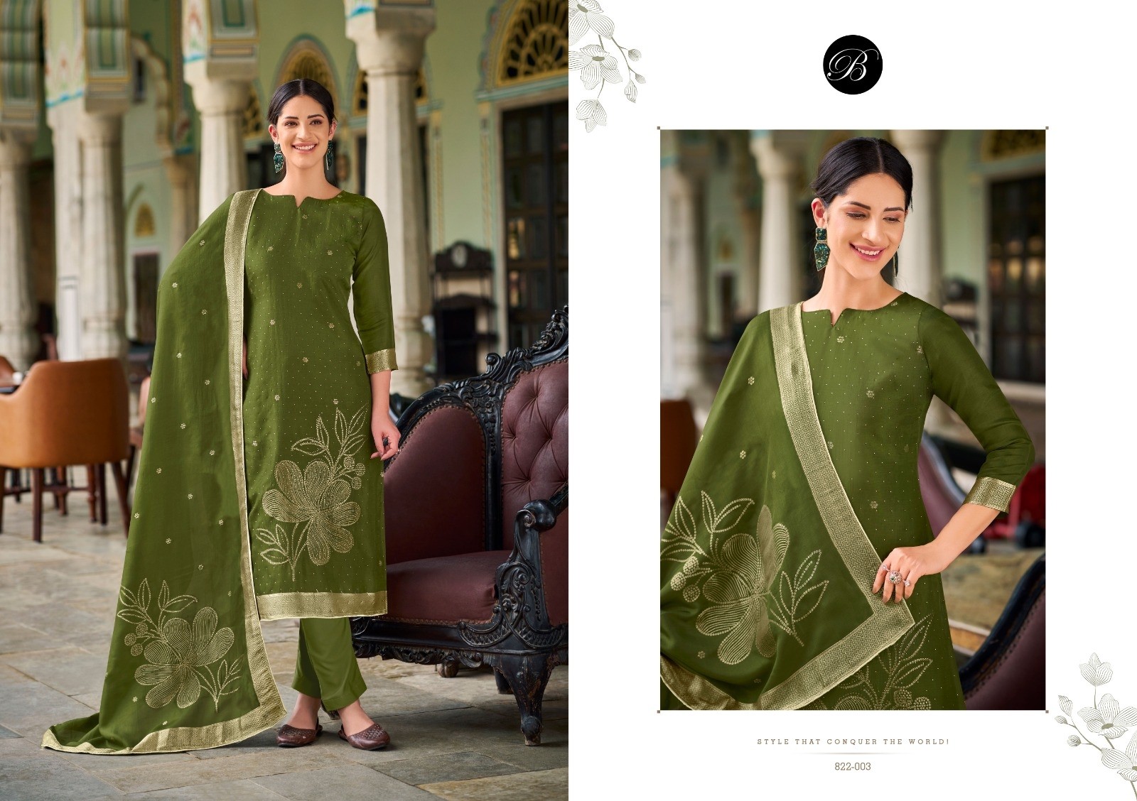 Anuja | Belliza | Viscose Dola Jacquard | Swarovski Work