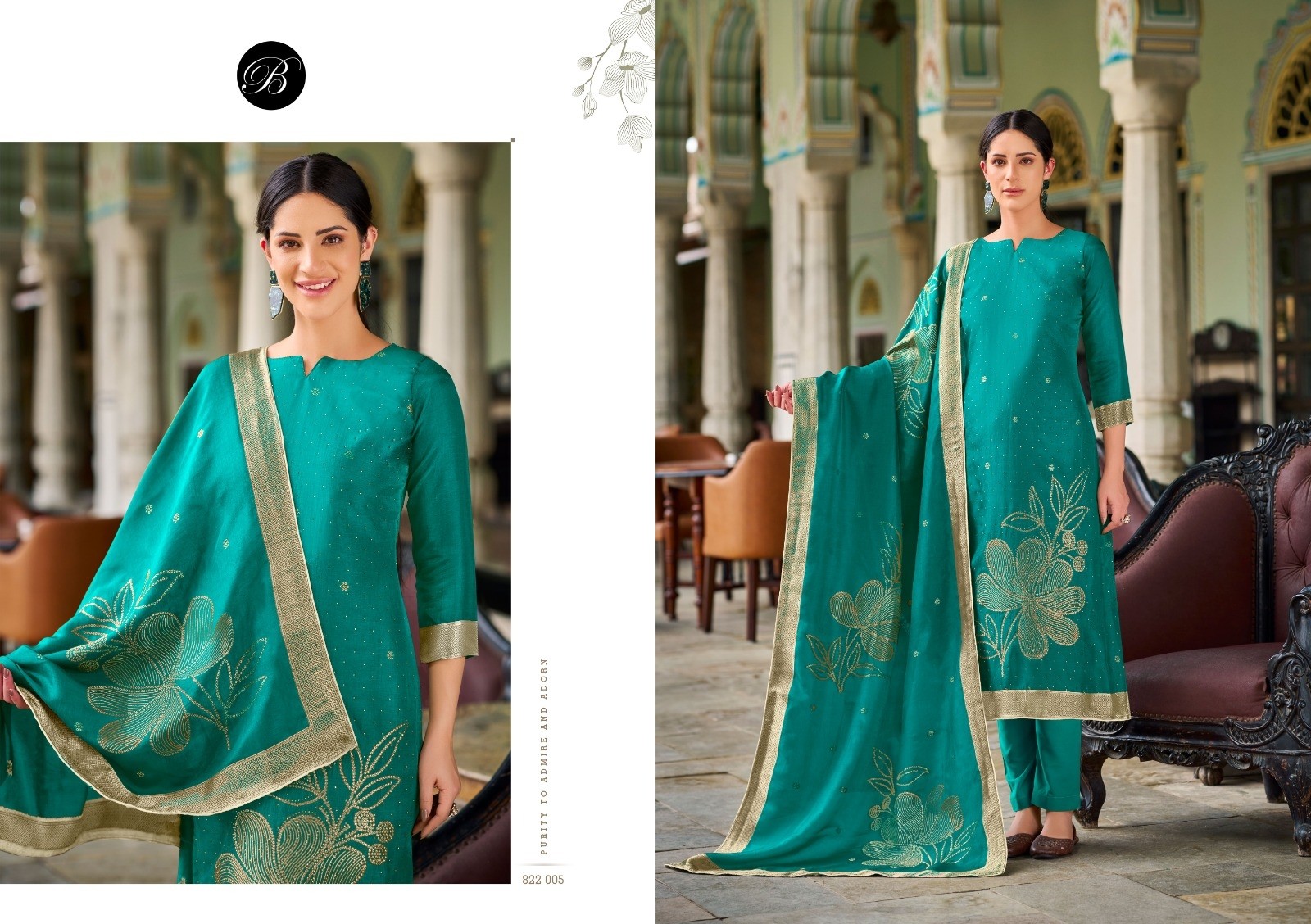 Anuja | Belliza | Viscose Dola Jacquard | Swarovski Work