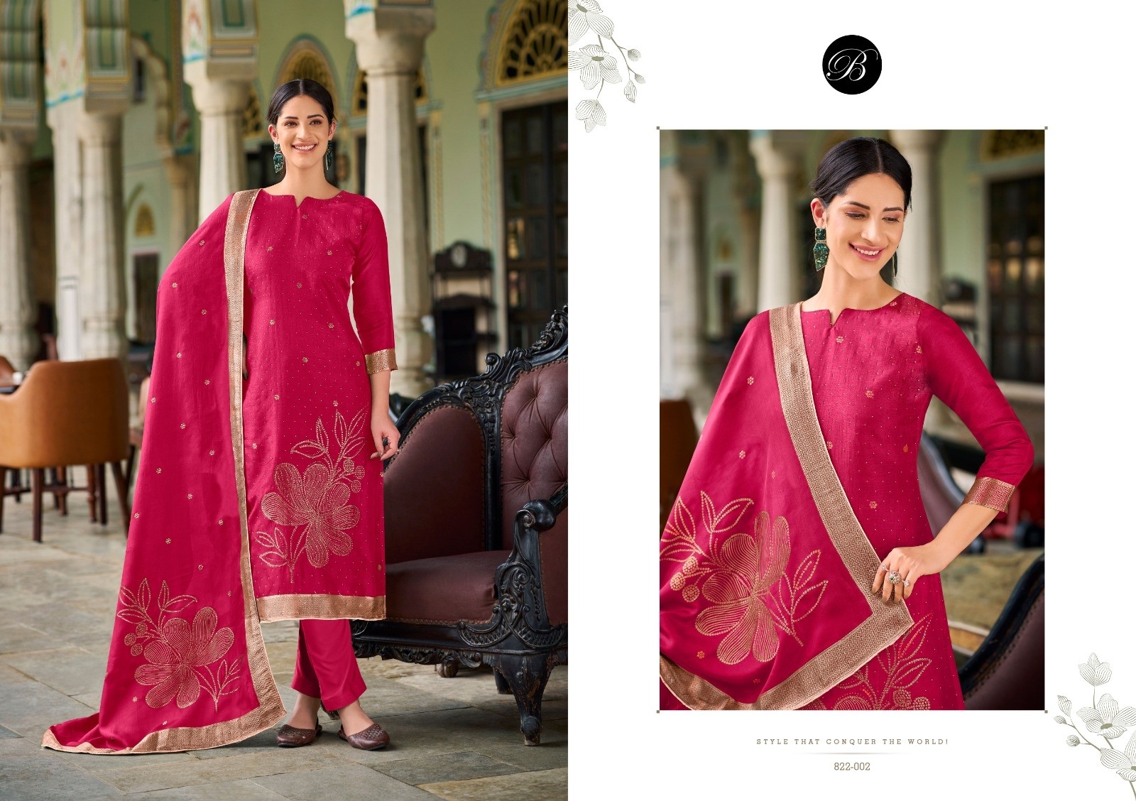 Anuja | Belliza | Viscose Dola Jacquard | Swarovski Work