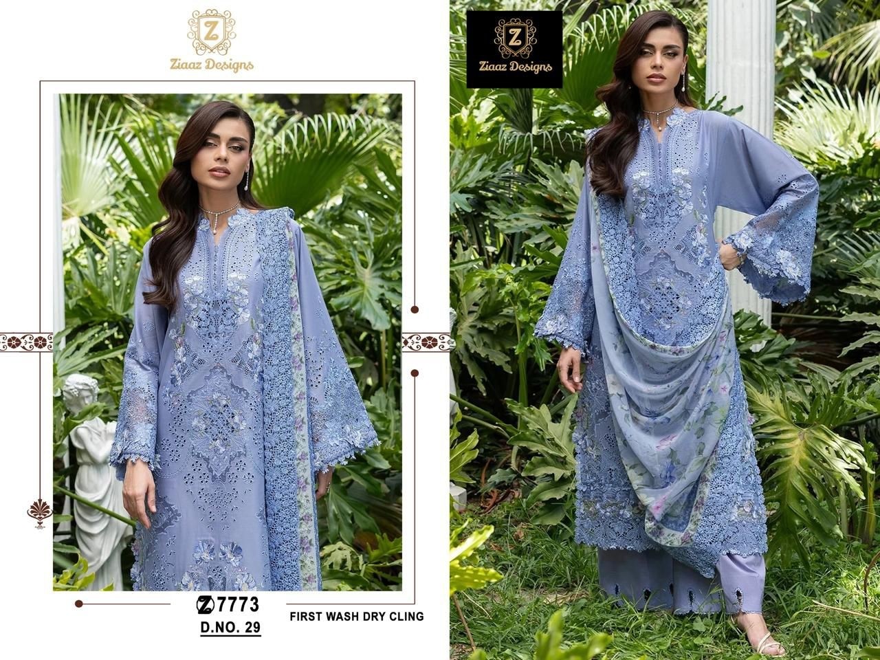 Ziaaz | Heavy Cambric Cotton | Semi-Stitched Collection