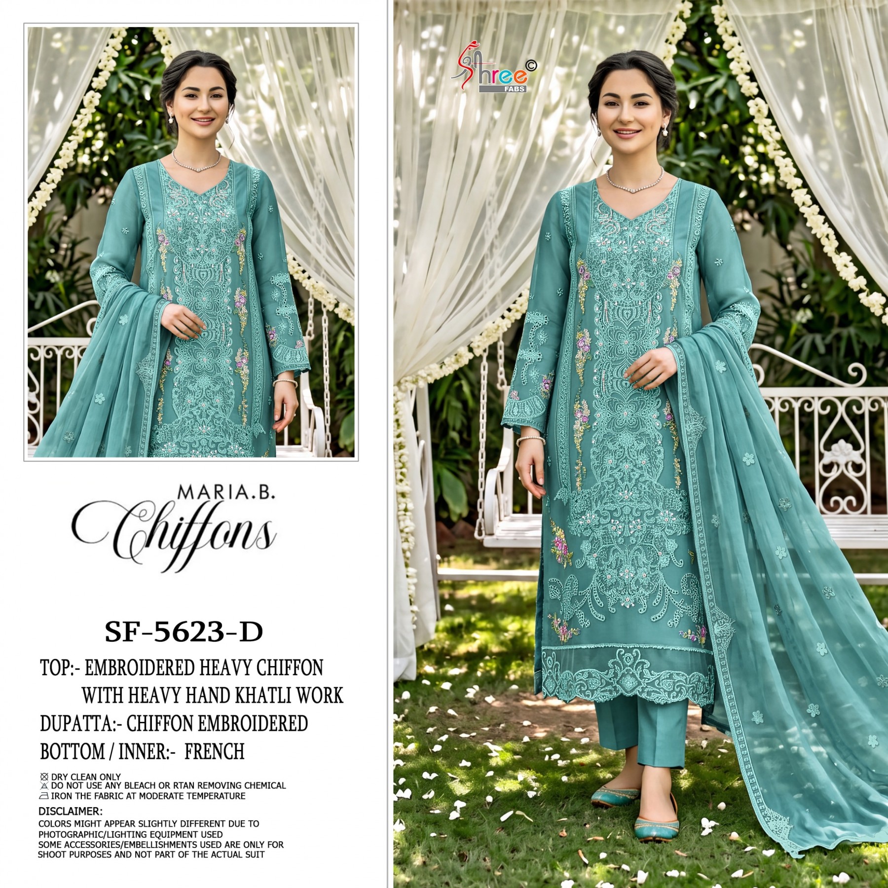 SF-5623 | Heavy Chiffon | Hand Khatli Embroidery