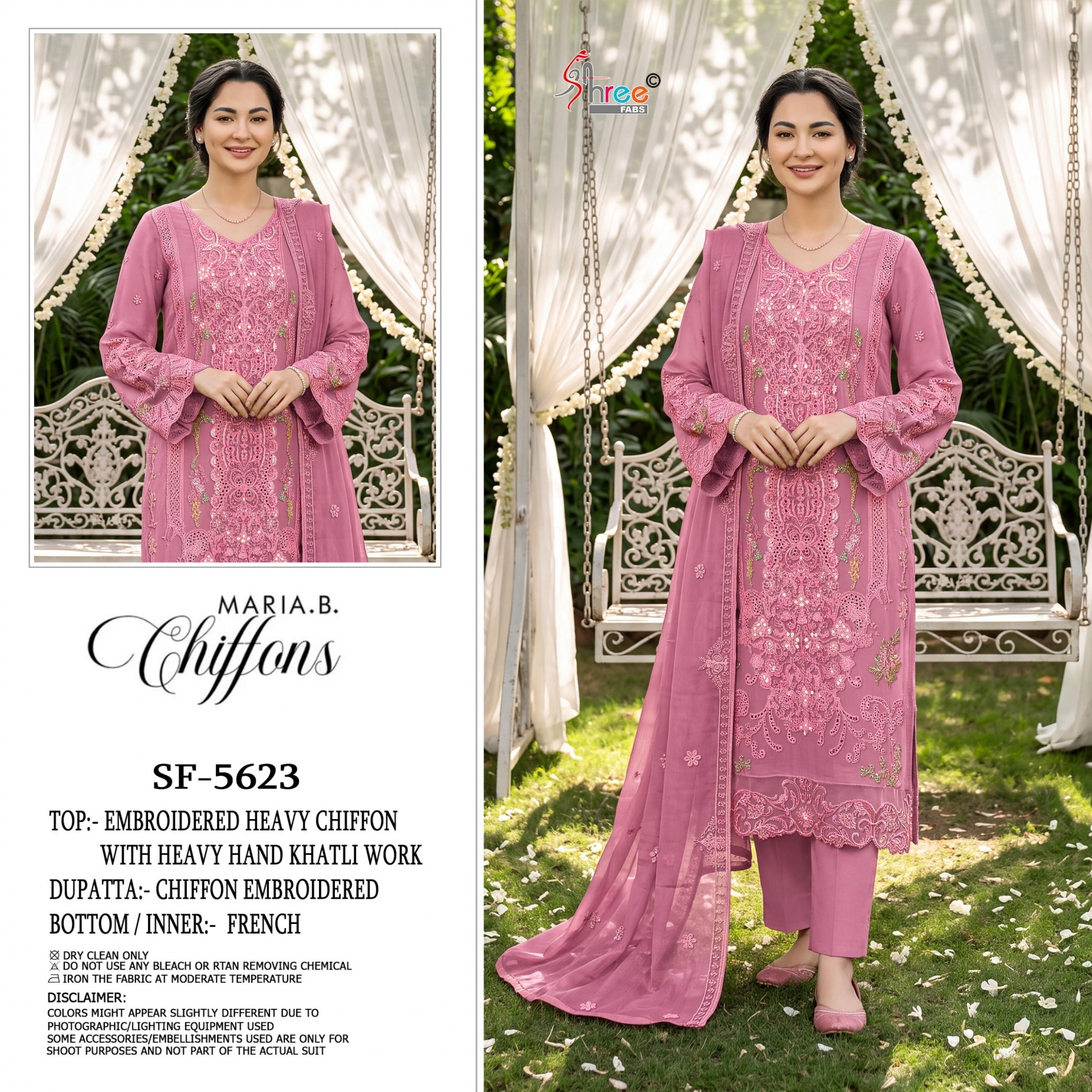 SF-5623 | Heavy Chiffon | Hand Khatli Embroidery