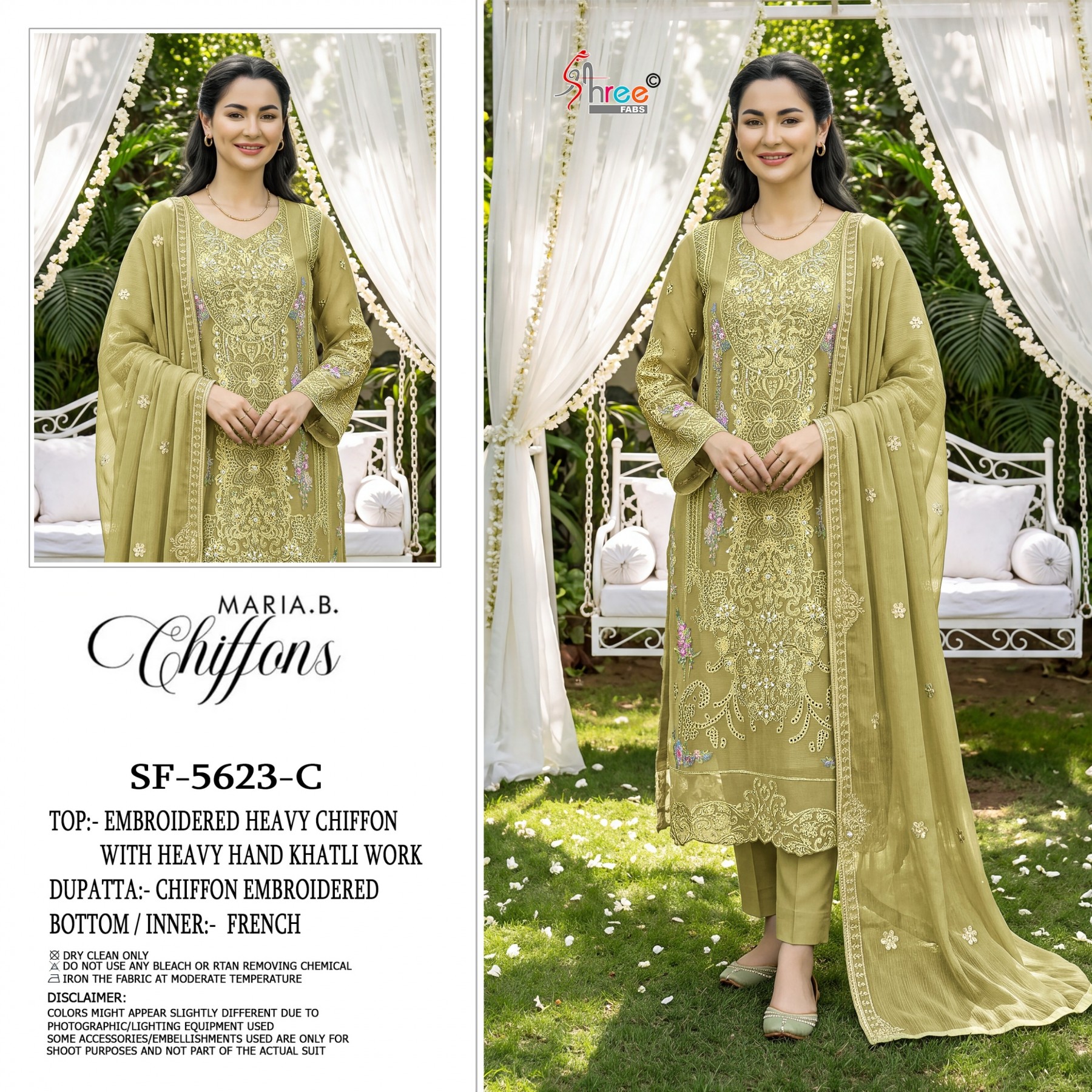 SF-5623 | Heavy Chiffon | Hand Khatli Embroidery