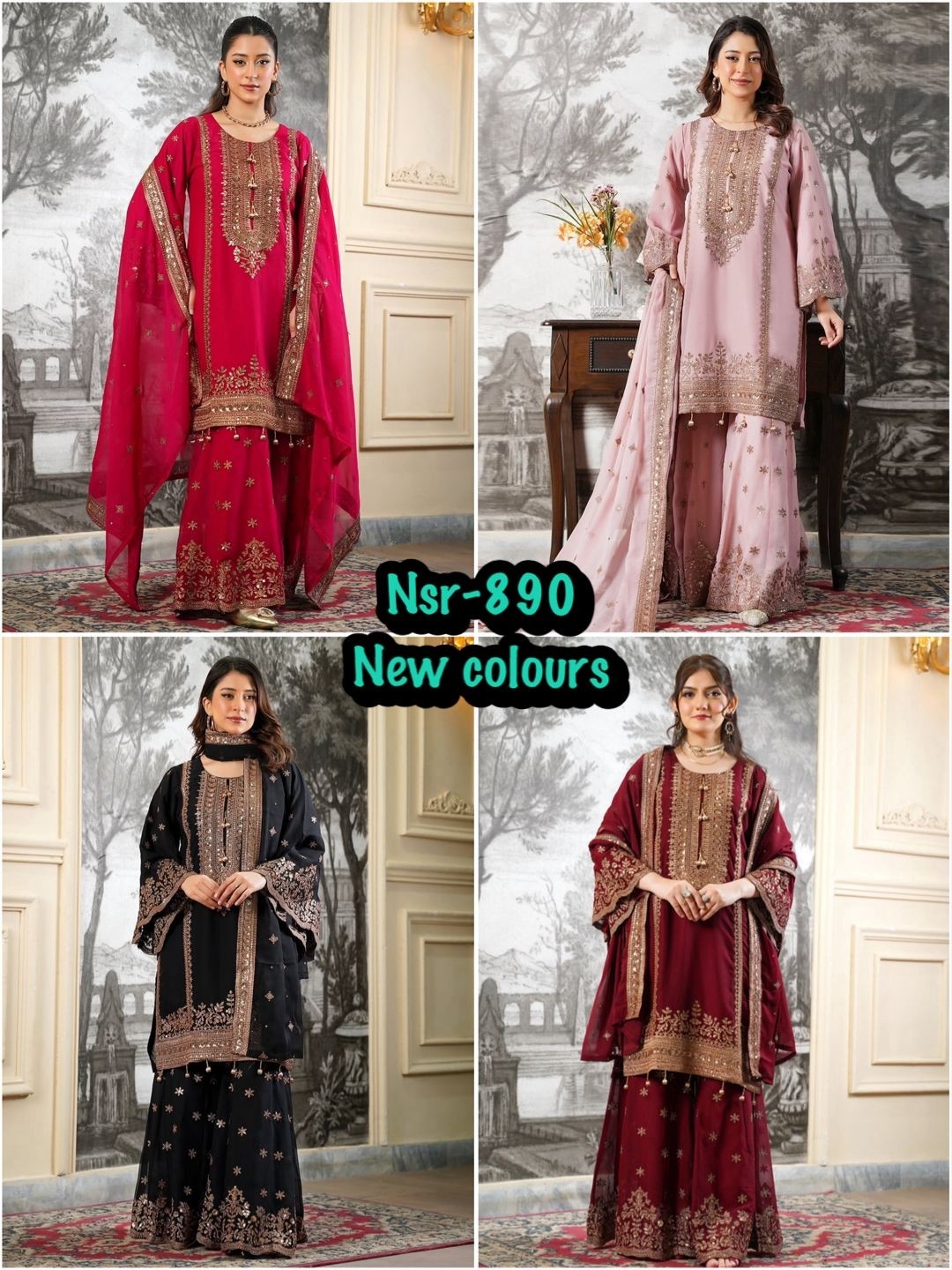NSR-890 | Premium Fendy Silk | Heavy Embroidery | Ready to Wear