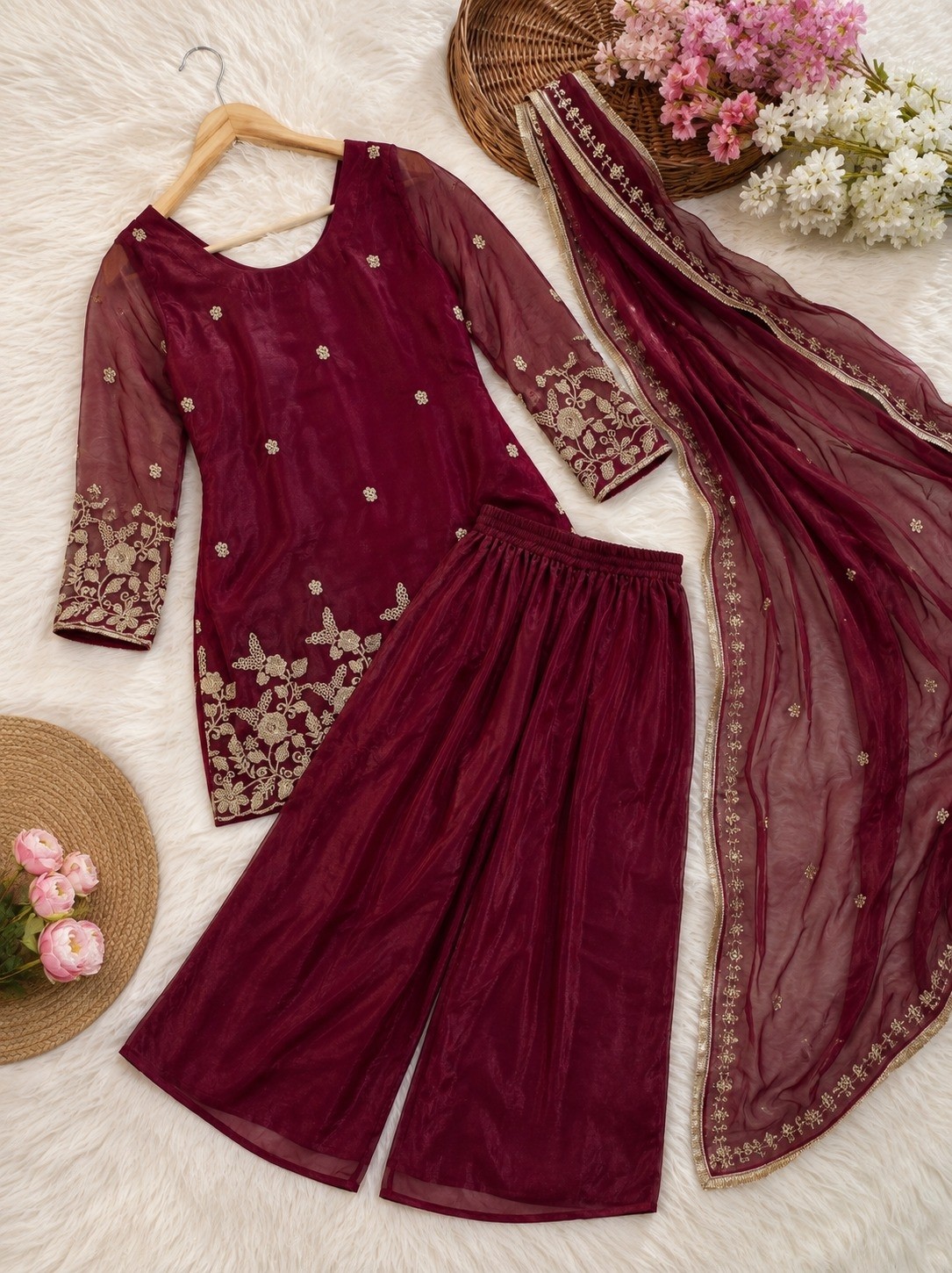 Juhee | Heavy Fendy Satin | Embroidered Party Wear | Ready to Ship