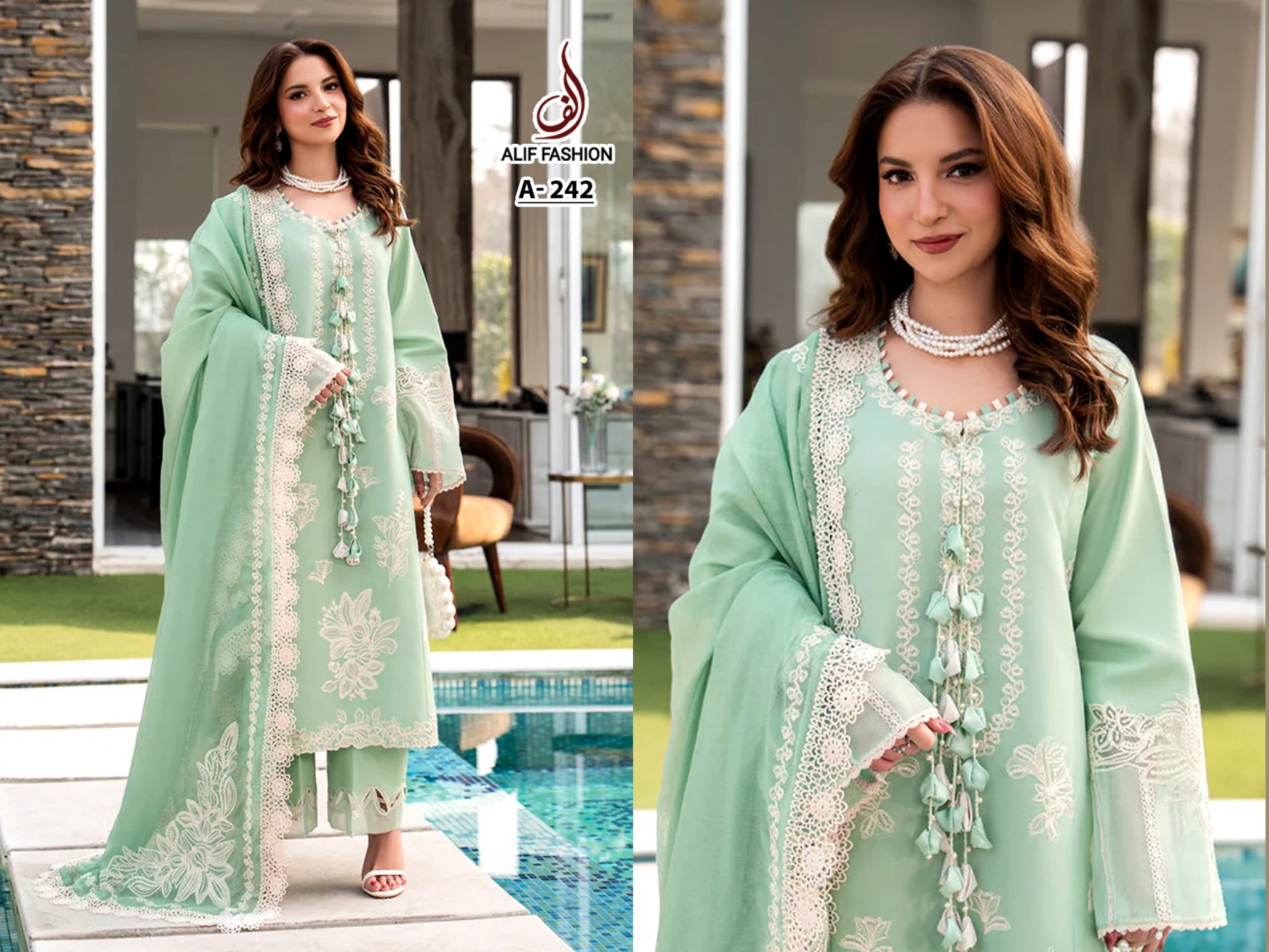 Alif Fashion | A-242 | Pakistani Concept | Heavy Embroidery