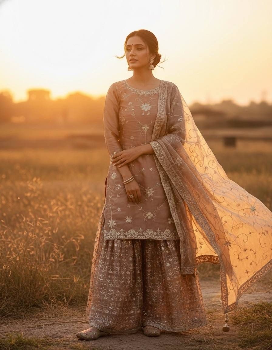 Premium GMY Chu Silk 5mm Sequin Embroidered Sarara Set
