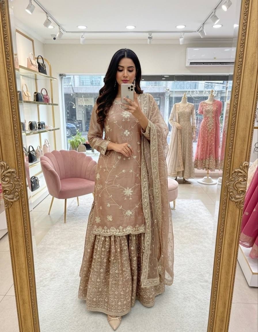 Premium GMY Chu Silk 5mm Sequin Embroidered Sarara Set