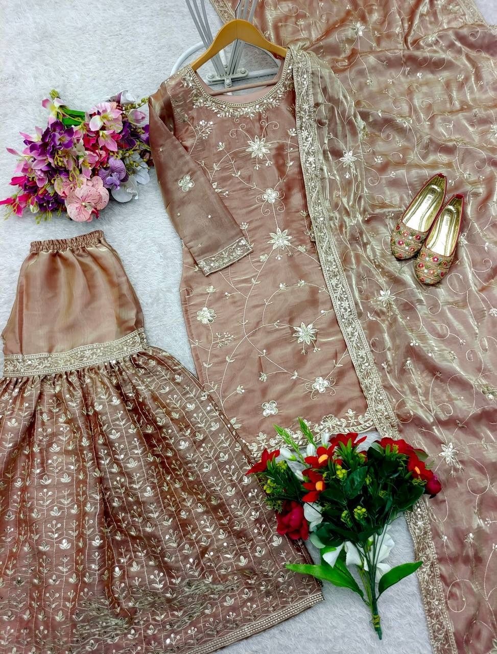 Premium GMY Chu Silk 5mm Sequin Embroidered Sarara Set