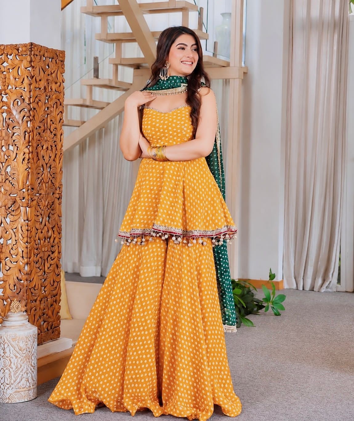JD-651 | Fancy Bandhej Kediya Palazzo Set