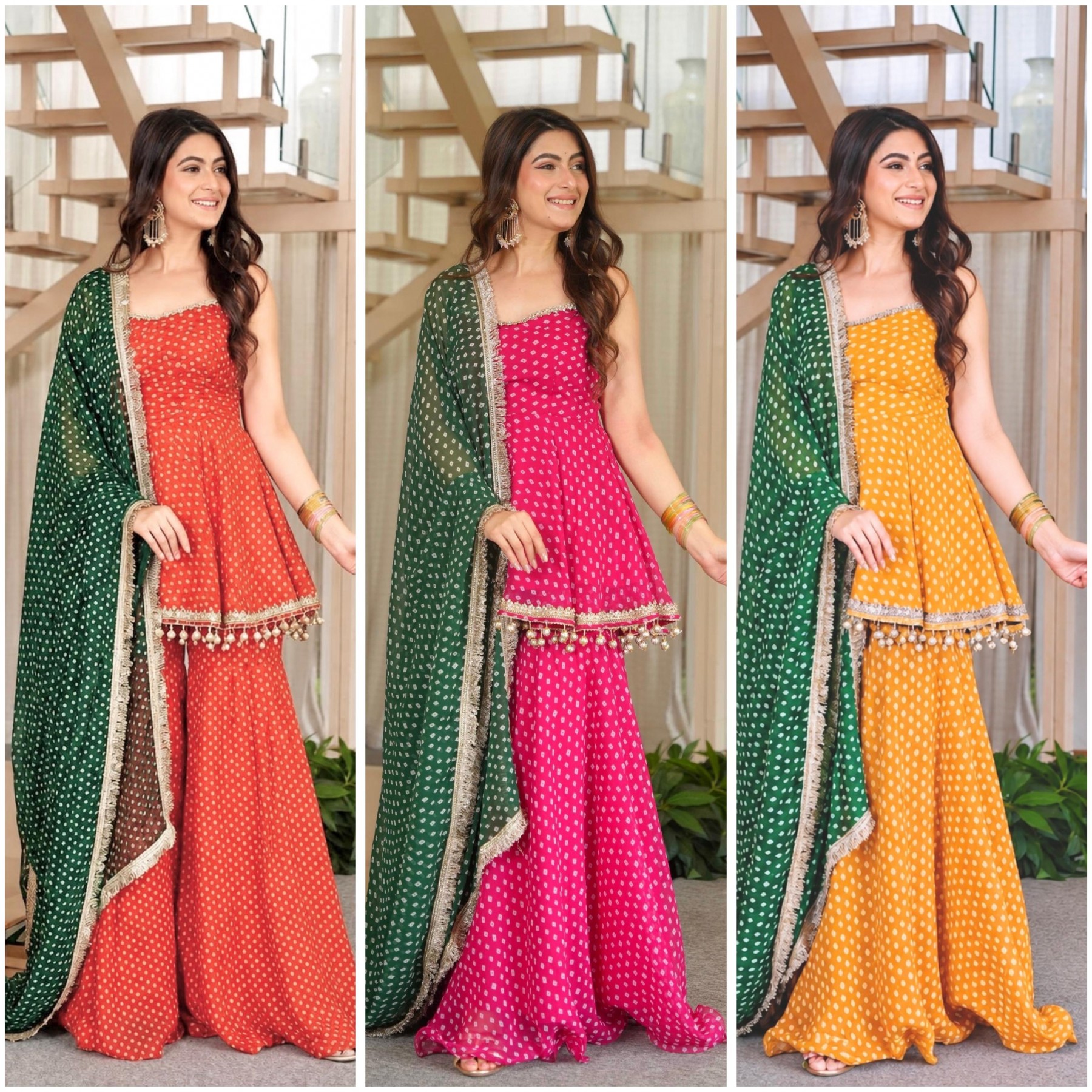 JD-651 | Fancy Bandhej Kediya Palazzo Set