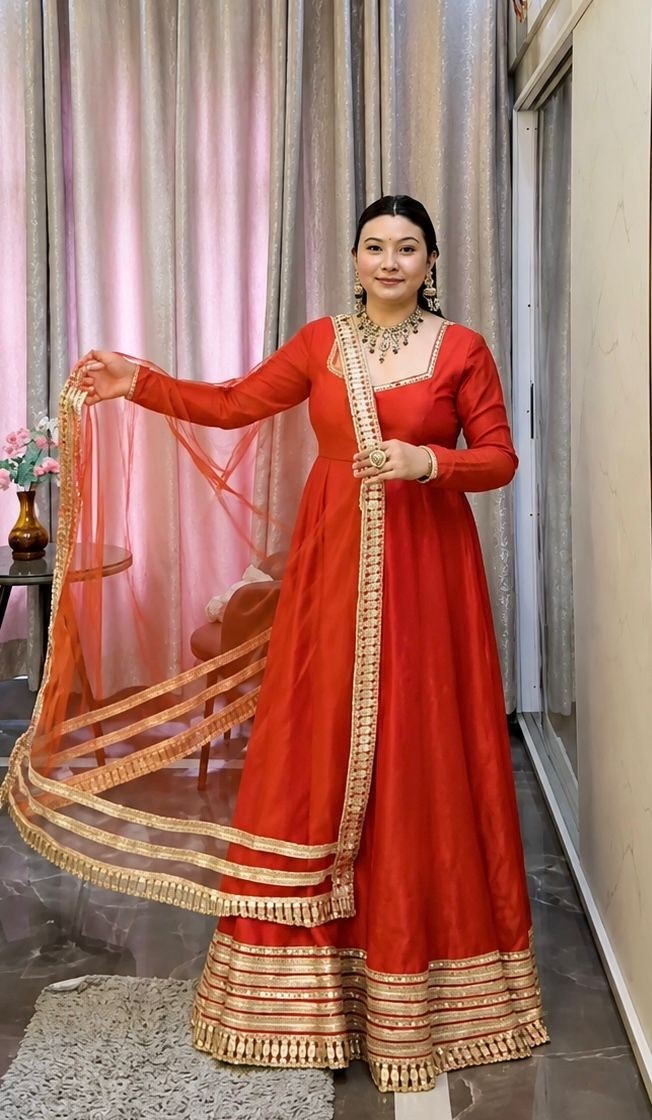 Trending Roman Silk | Mirror Work | Ready to Wear