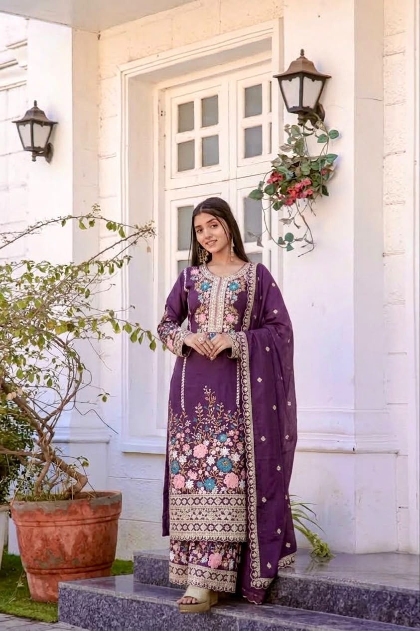 AD140 | Designer Chinon Silk Party Wear
