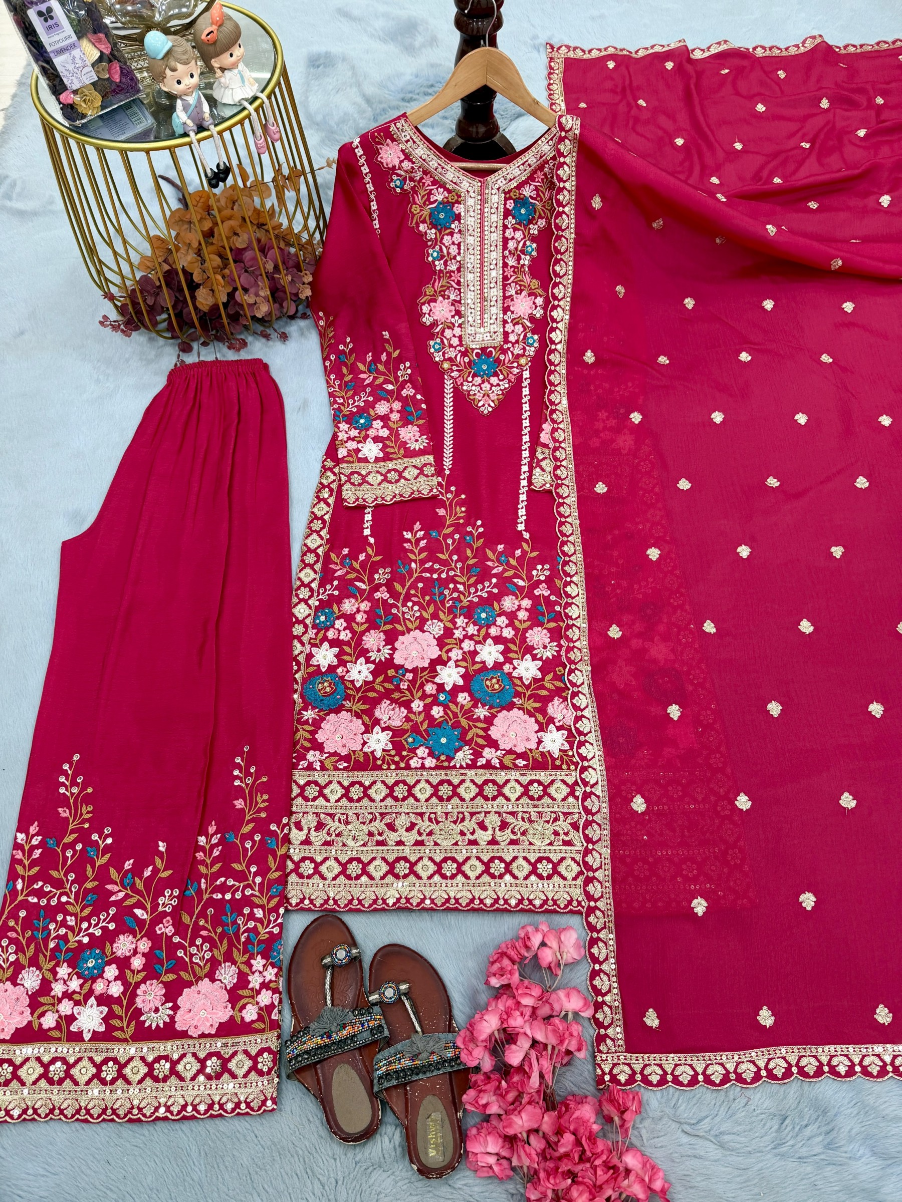 AD140 | Designer Chinon Silk Party Wear