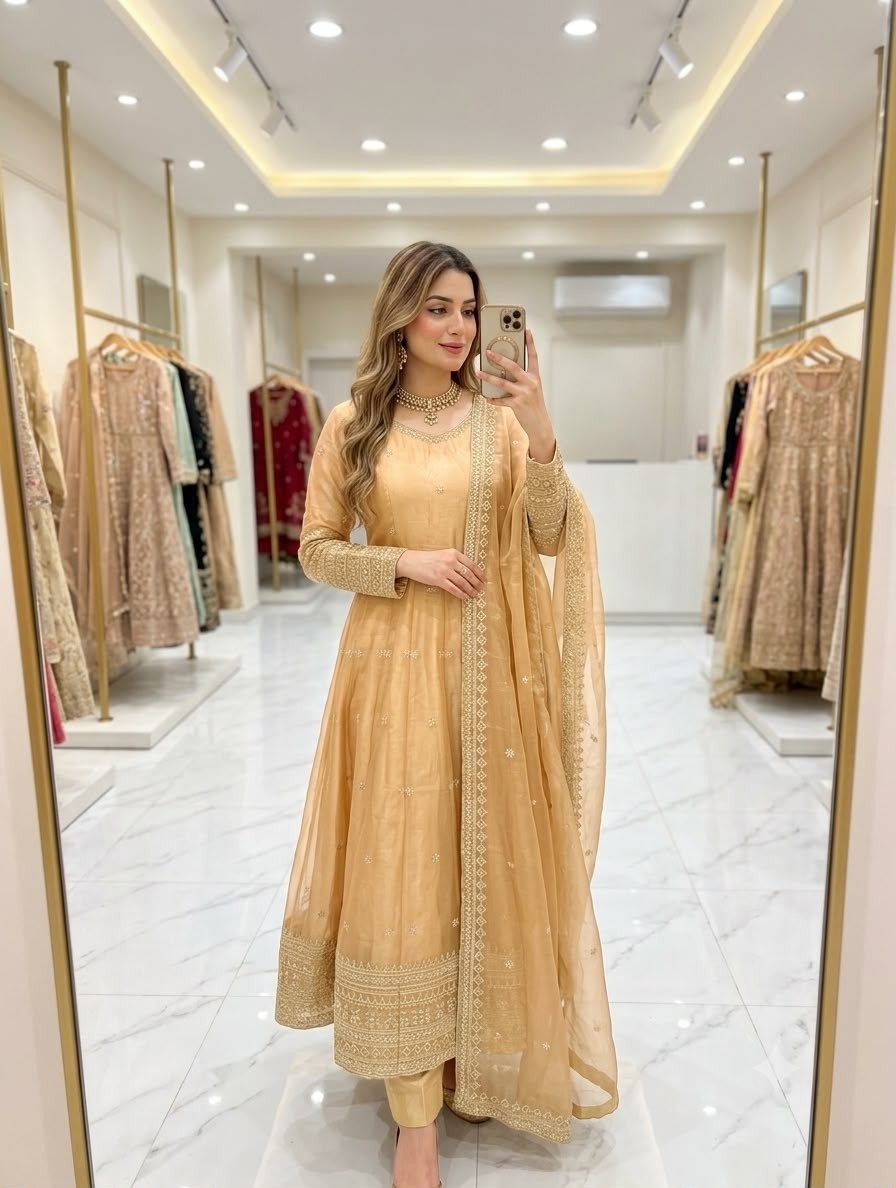 FD-806 | Pure Fendy Silk Designer Gown Set