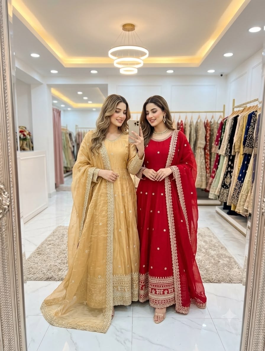 FD-806 | Pure Fendy Silk Designer Gown Set