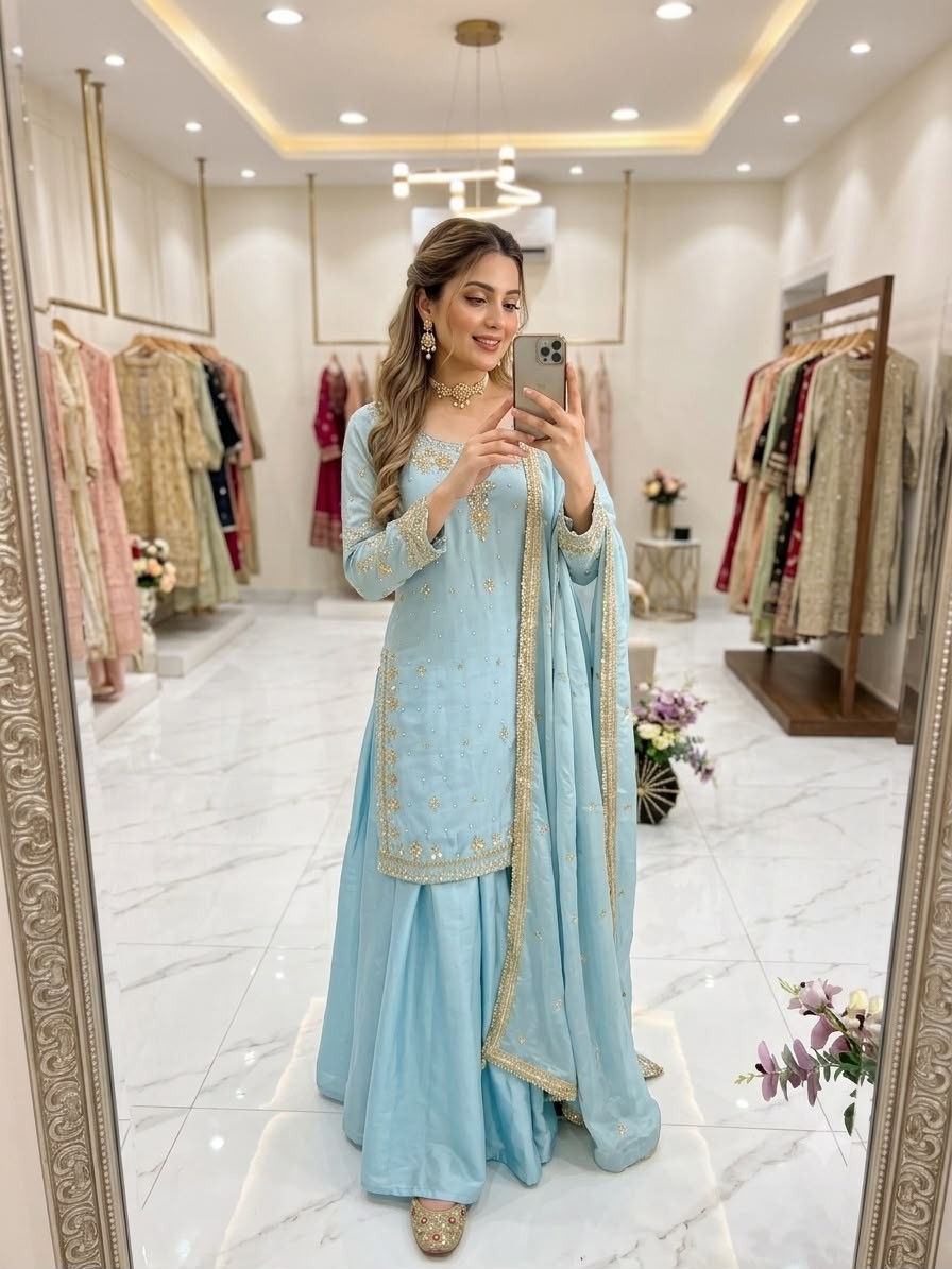 FD-816 | Trending 5mm Sequin Sharara Collection