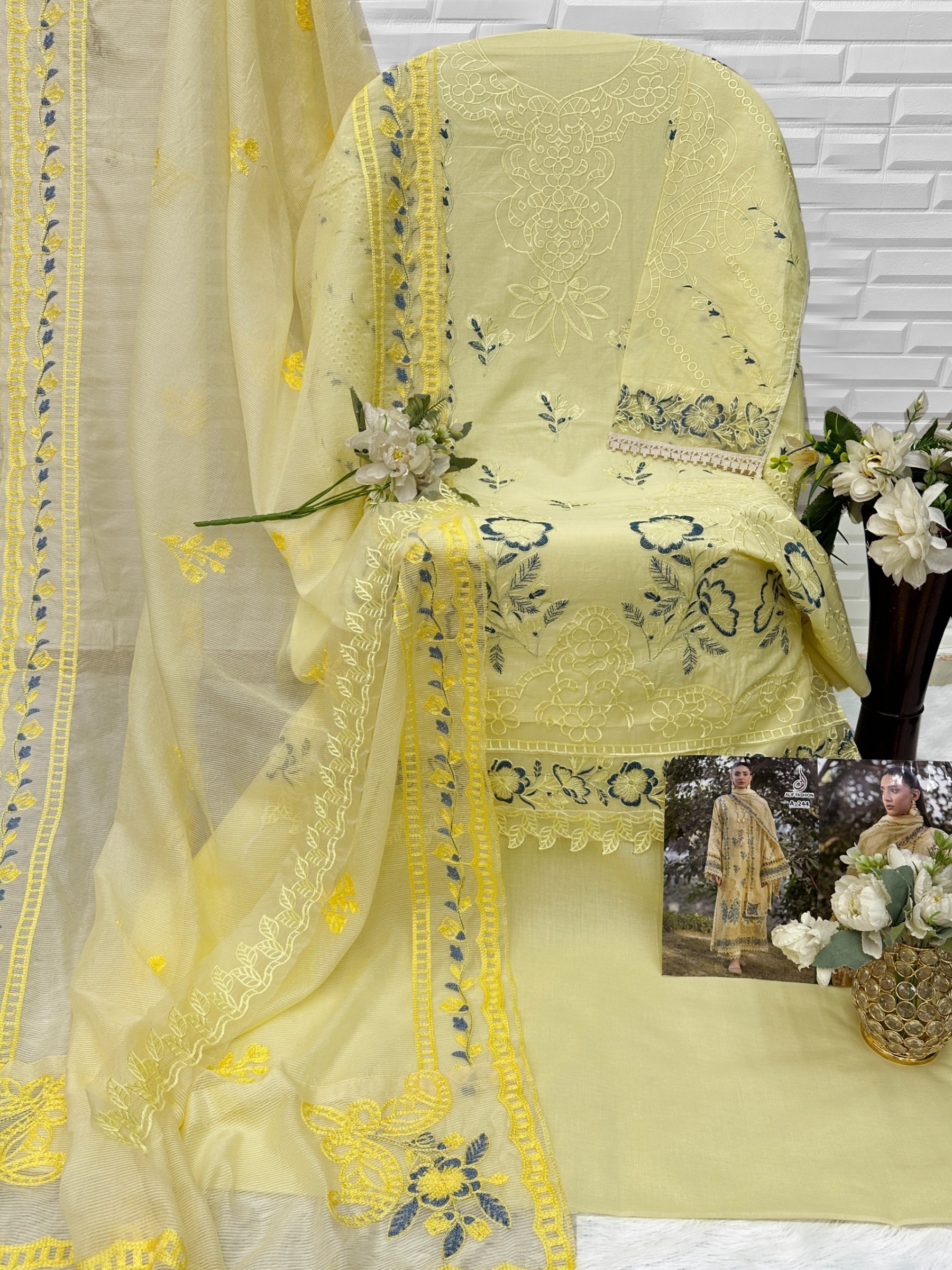Pakistani Pure Cotton Embroidered Collection