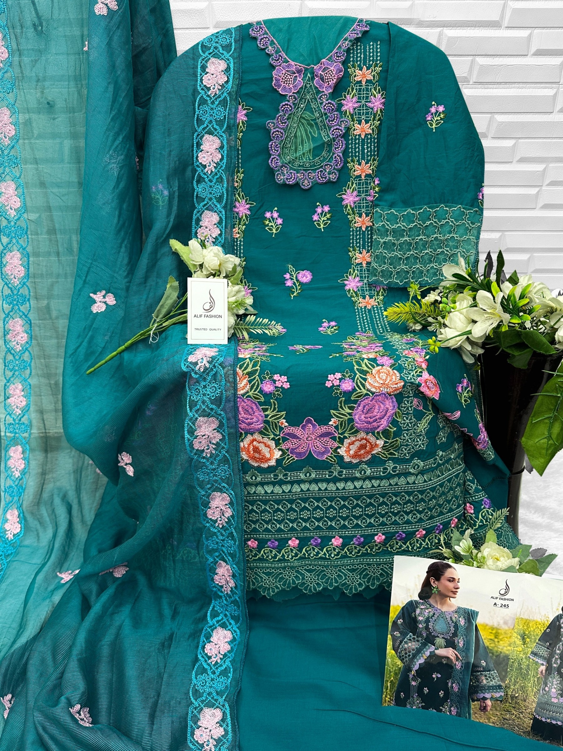 Pakistani Pure Cotton Embroidered Collection
