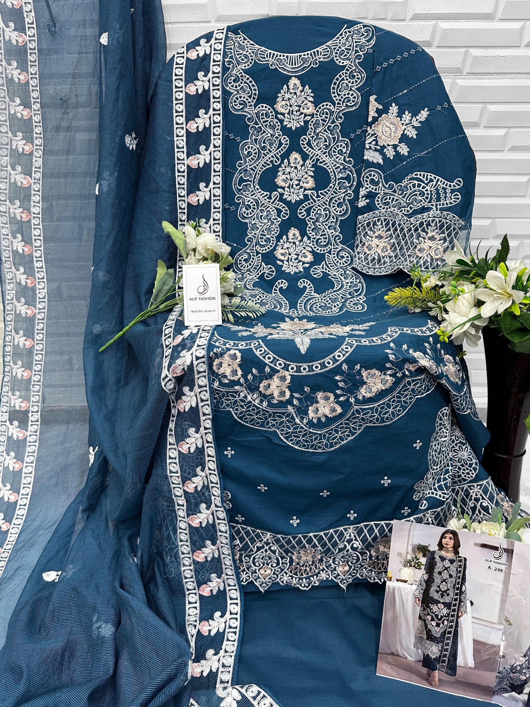 Pakistani Pure Cotton Embroidered Collection