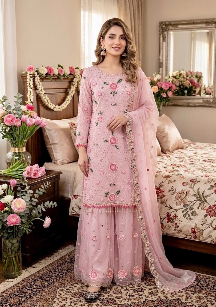 Designer Heavy Faux Georgette Palazzo Set
