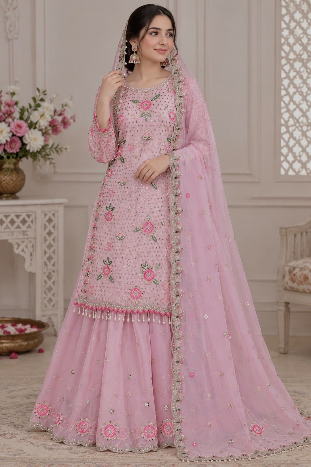 Designer Heavy Faux Georgette Palazzo Set