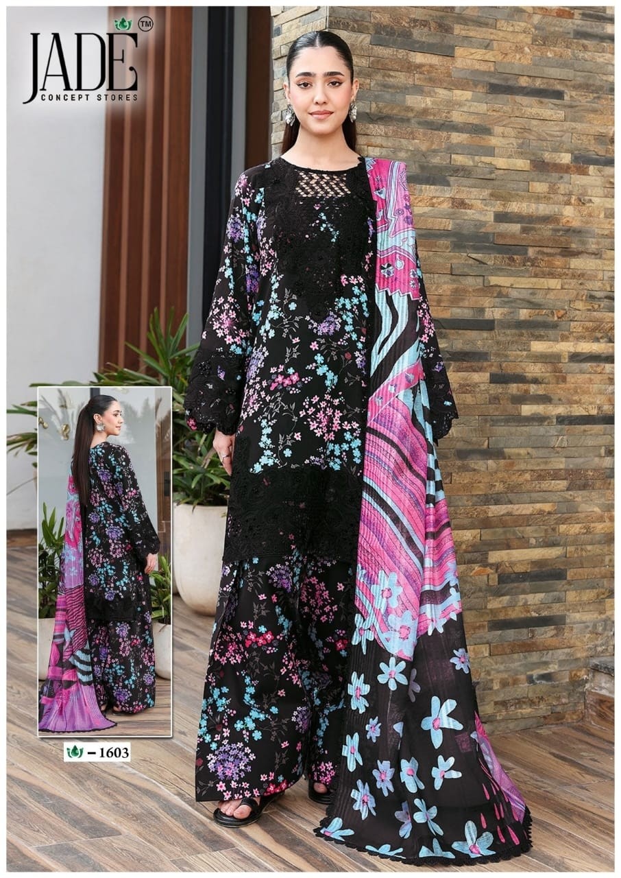 Jade Crimson Vol 16 Exclusive Heavy Lawn Collection Pakistani Karachi Printed Suit Full Set Wholesale Price