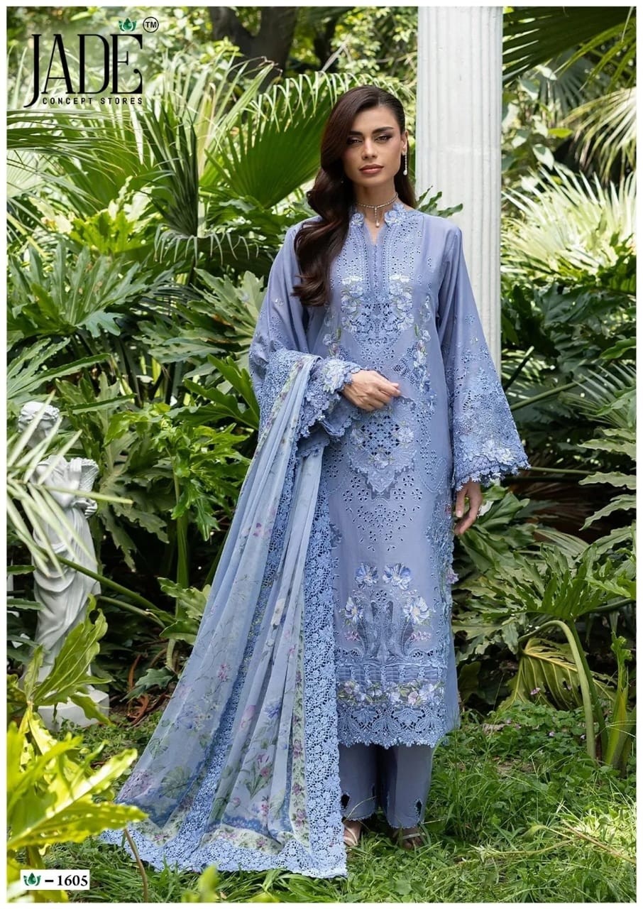 Jade Crimson Vol 16 Exclusive Heavy Lawn Collection Pakistani Karachi Printed Suit Full Set Wholesale Price