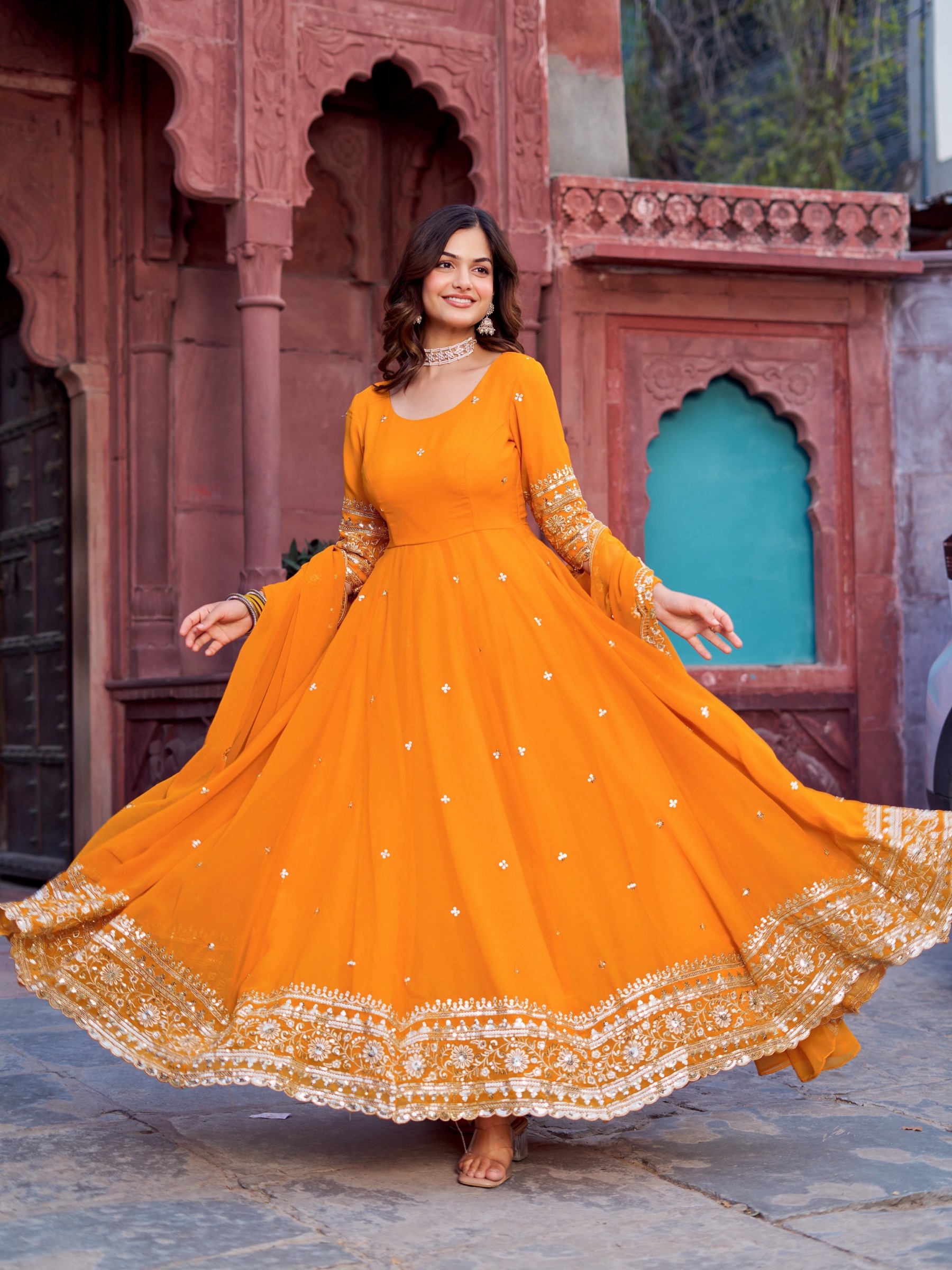 SP-23 Faux Georgette Designer Gown Collection