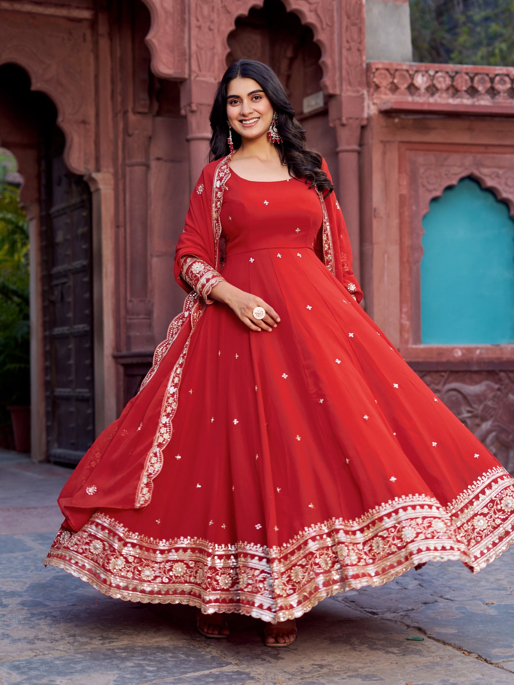 SP-23 Faux Georgette Designer Gown Collection